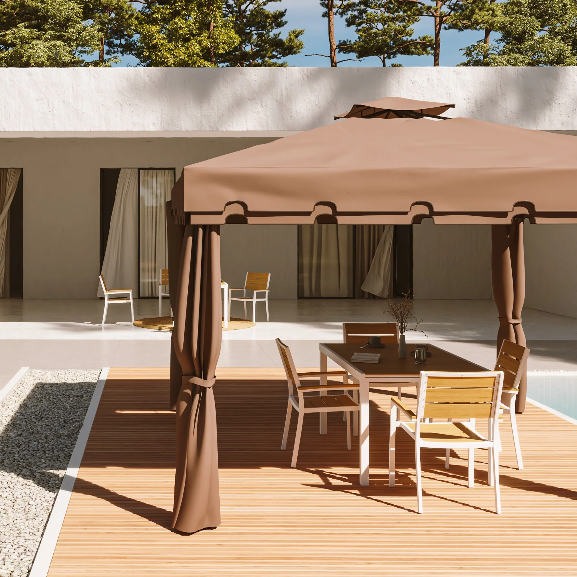 Nuxia - Gazebo 3x3 con teli laterali e zanzariera - Image 3