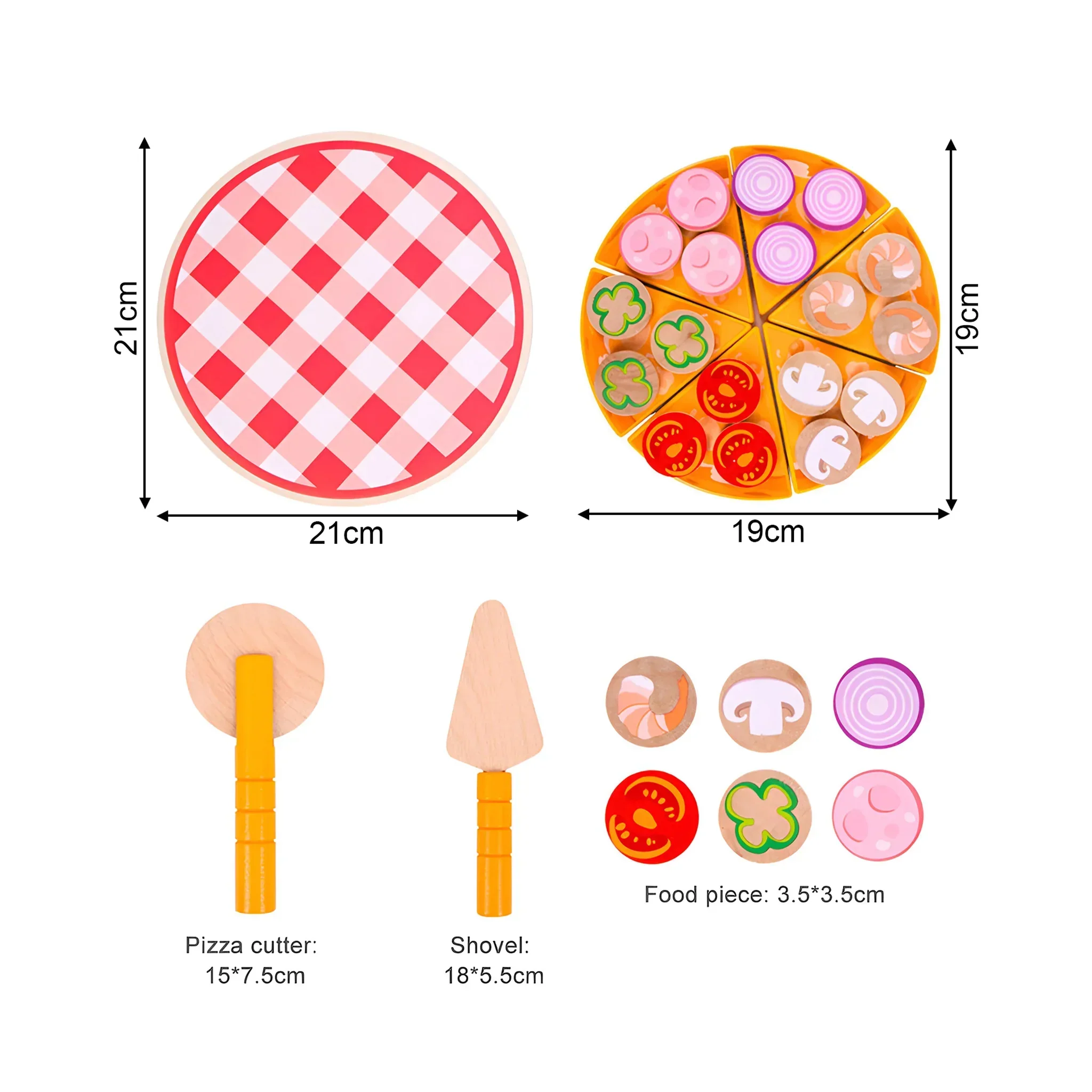 Okhar - Pizza giocattolo in legno per bambini con accessori - Image 5