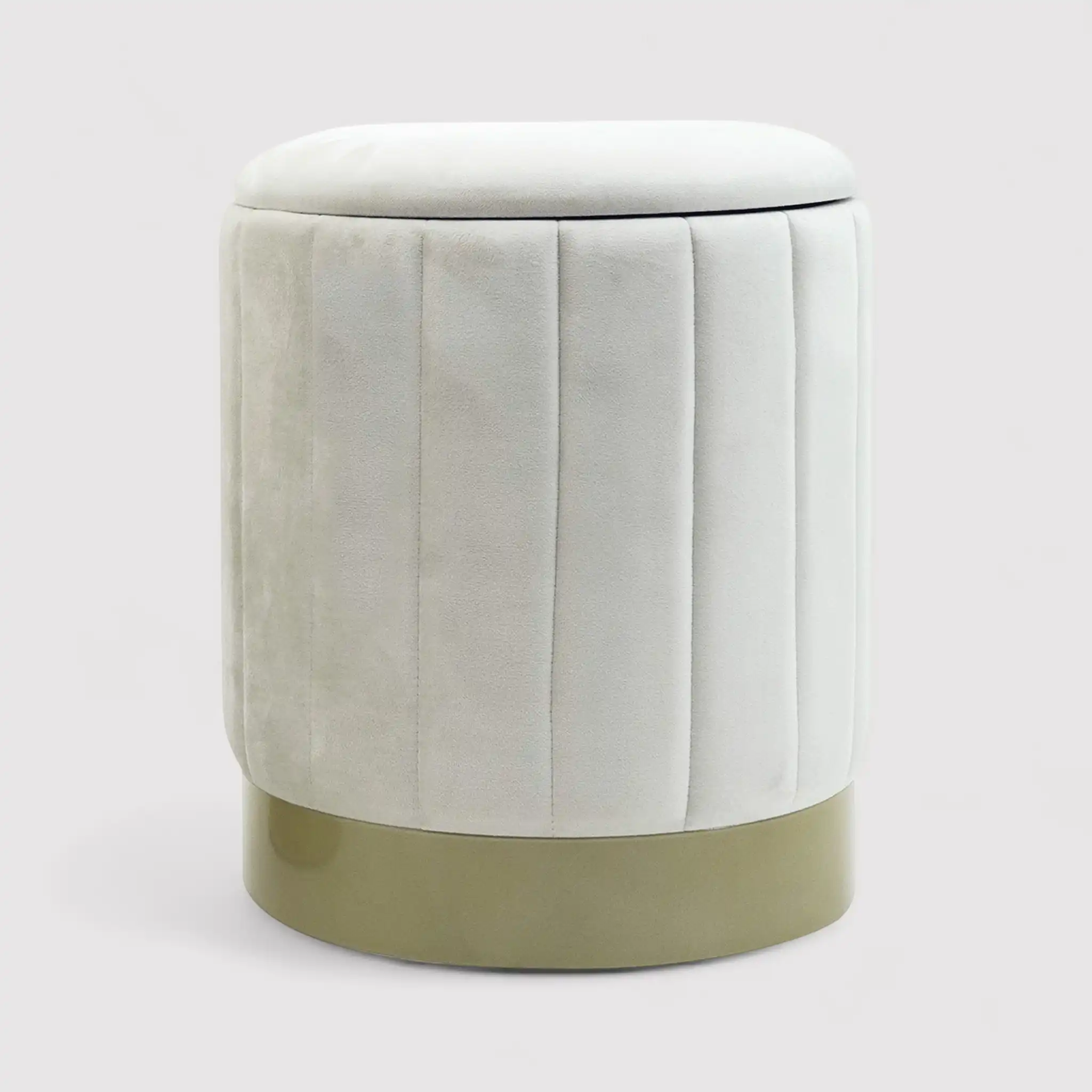Okome - Set di 2 pouf sgabelli bianchi con contenitore - Image 5
