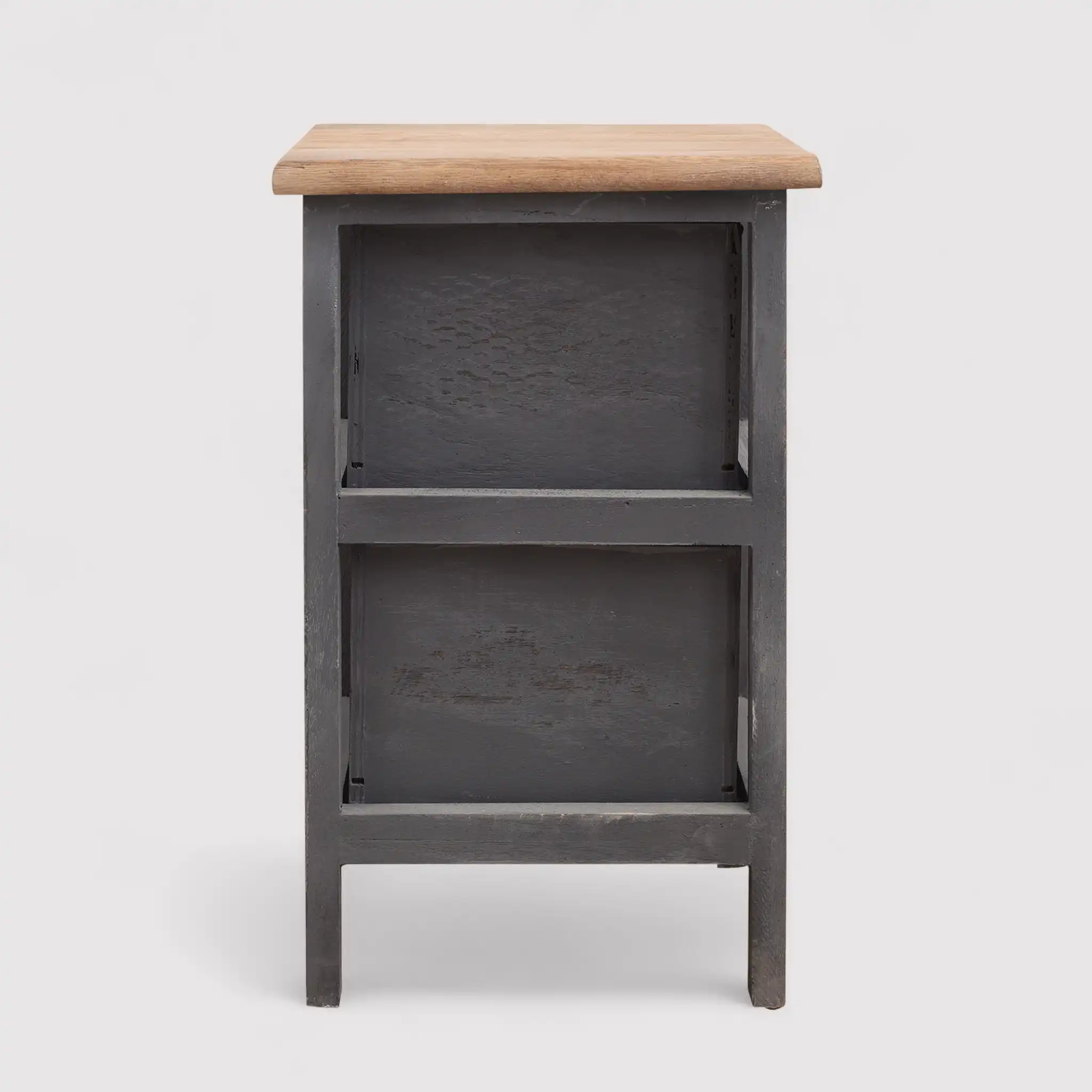 Olmaria - Piccolo comodino shabby grigio con 2 cassetti - Image 6