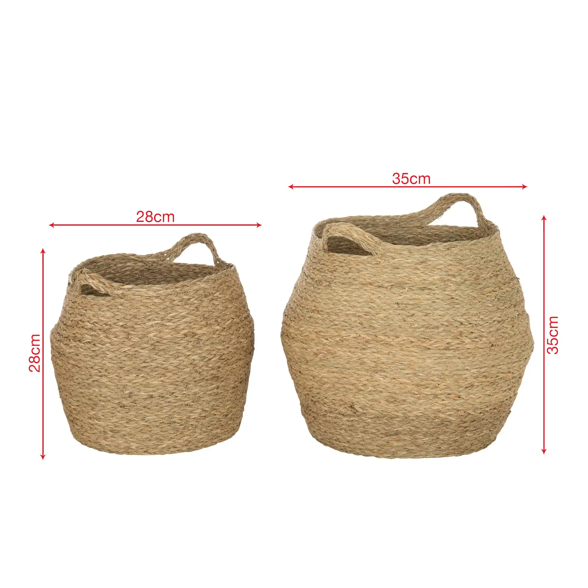 Parota - Set di 2 ceste contenitori marroni in alga marina intrecciata - Image 4