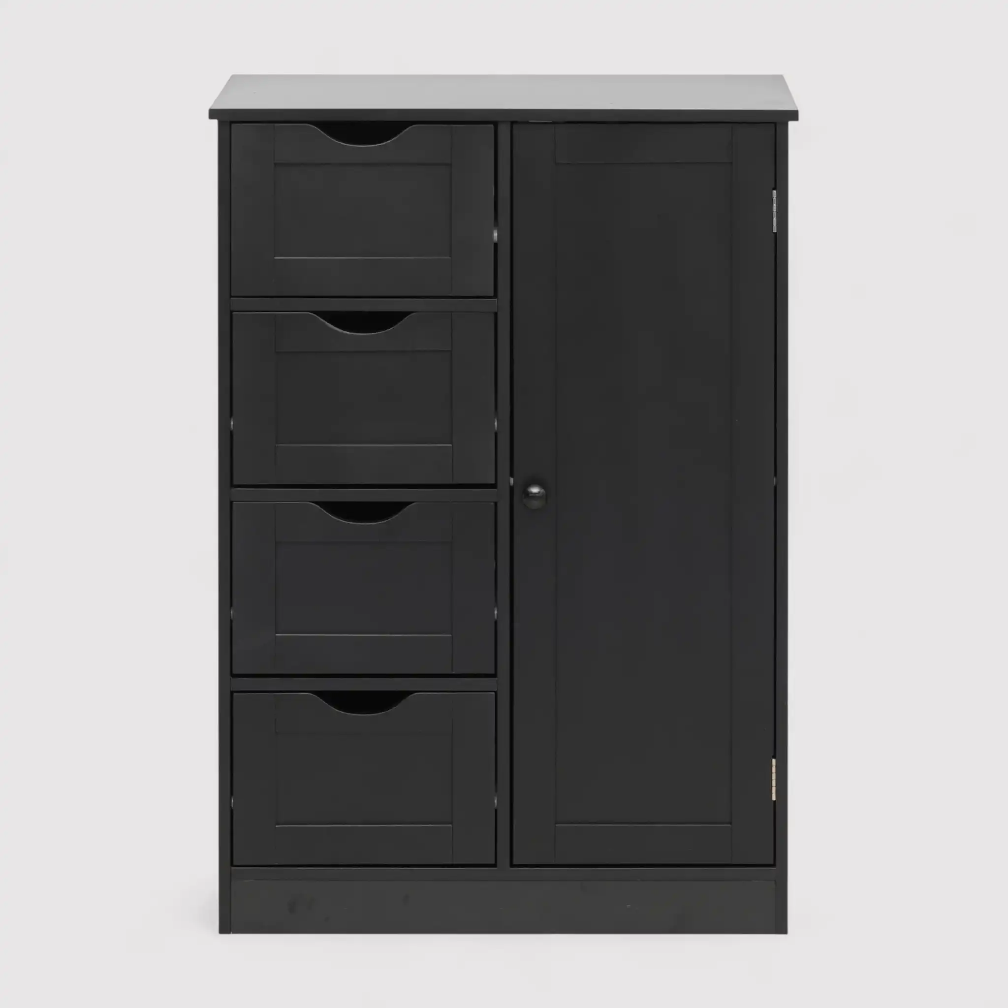Peroba - Armadietto nero moderno con 1 anta e 4 cassetti - Image 4