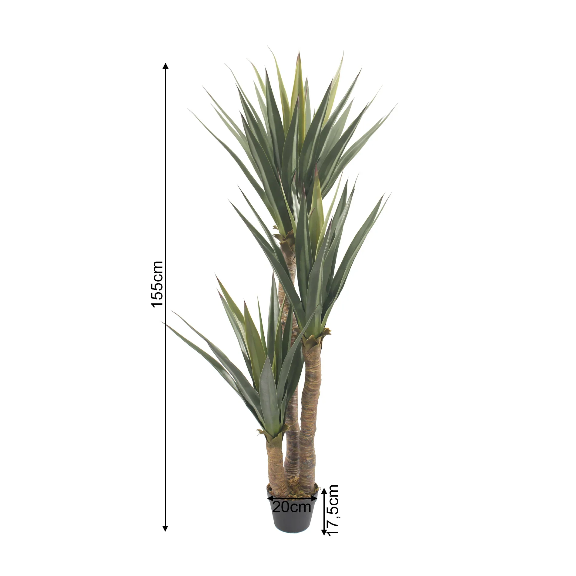 Talek - Pianta artificiale di Yucca colore verde marrone - Image 5