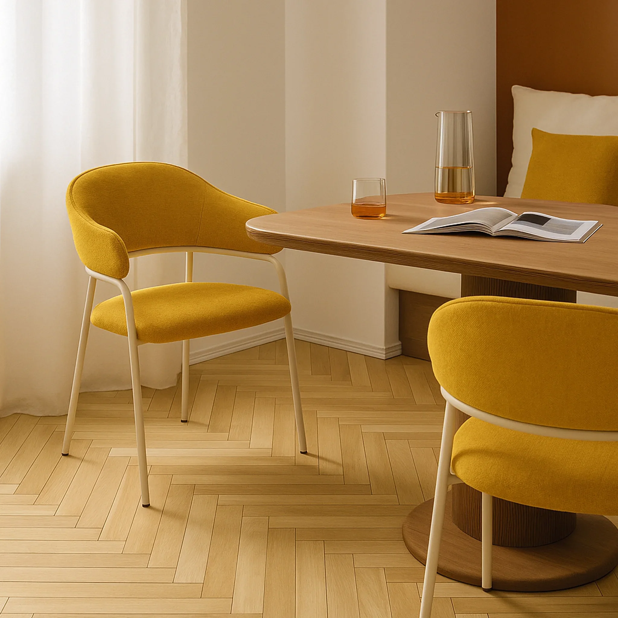 Piesang - Set 2 sedie moderne design color giallo senape - Image 2