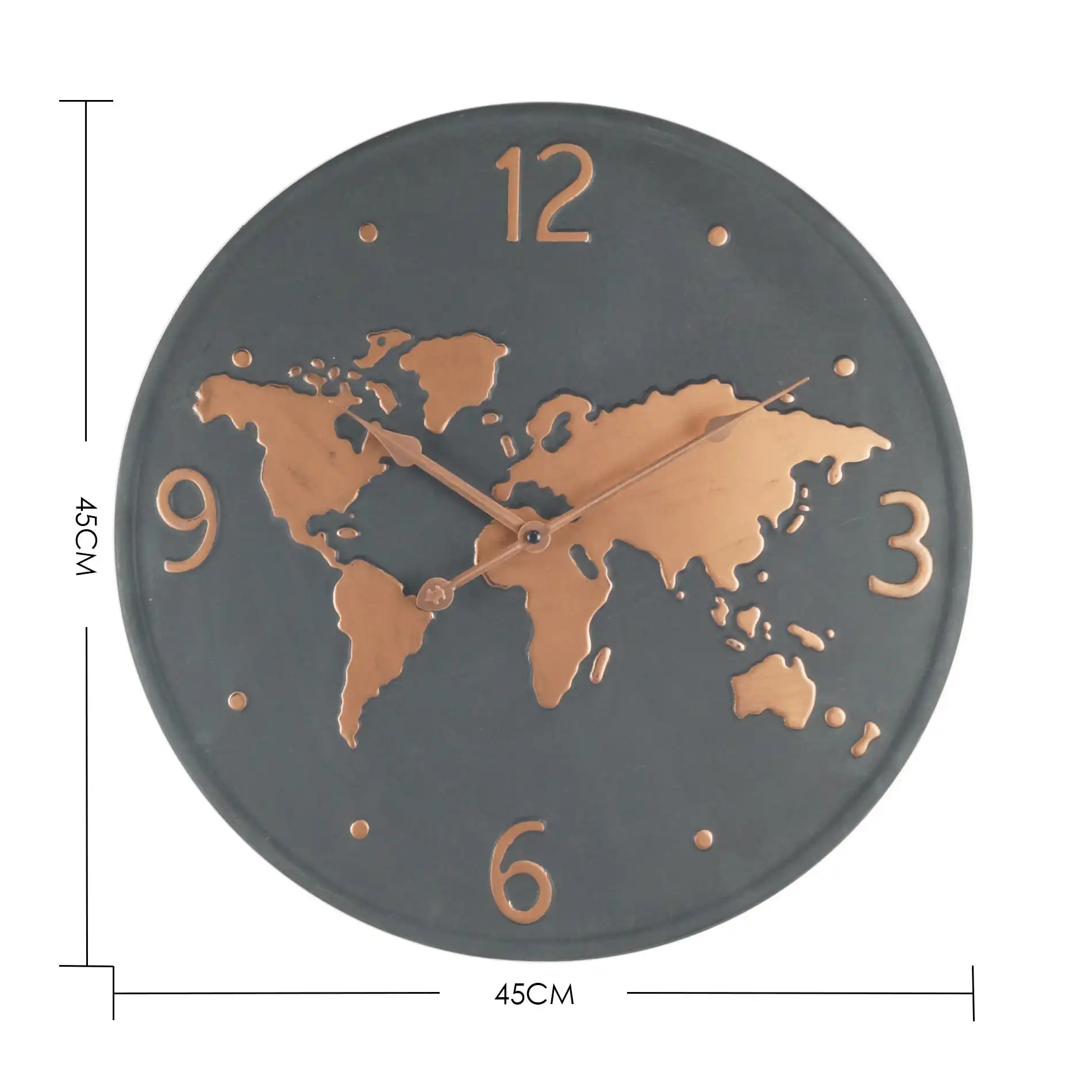 Pitomba - Orologio nero in metallo con mappamondo - Image 6