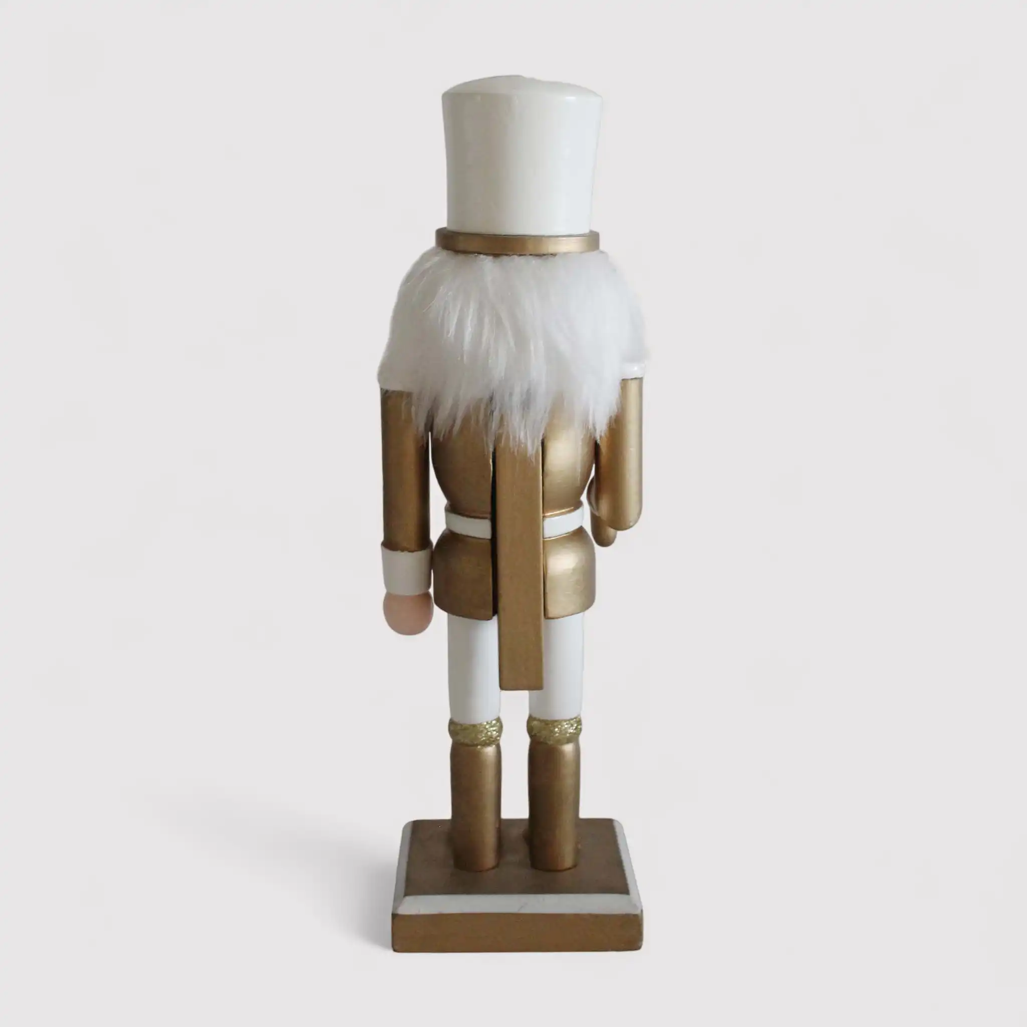 Populus - Statuetta schiaccianoci di Natale bianco e oro - Image 3