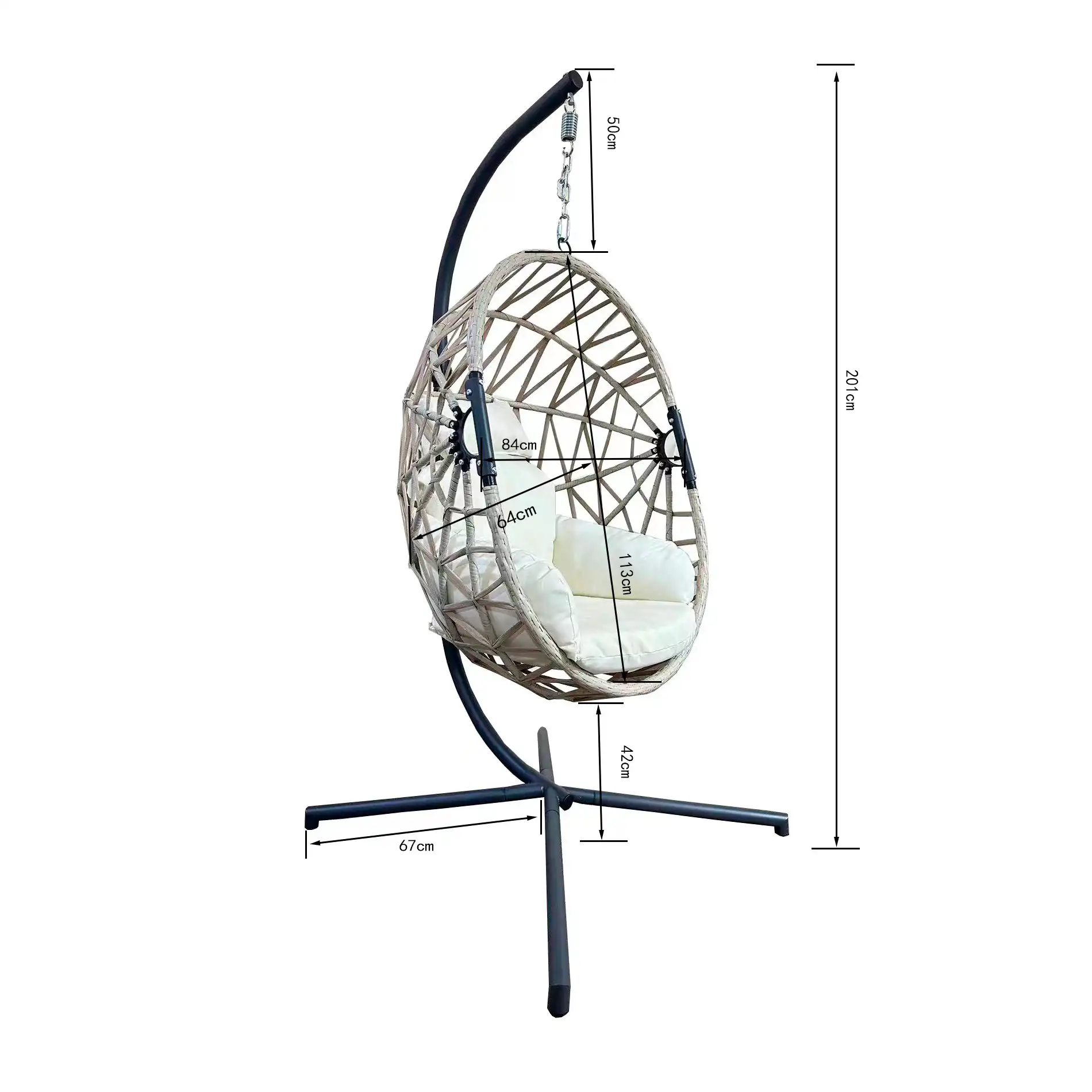 Potos - Sedia a dondolo sospesa da giardino con supporto - Image 6