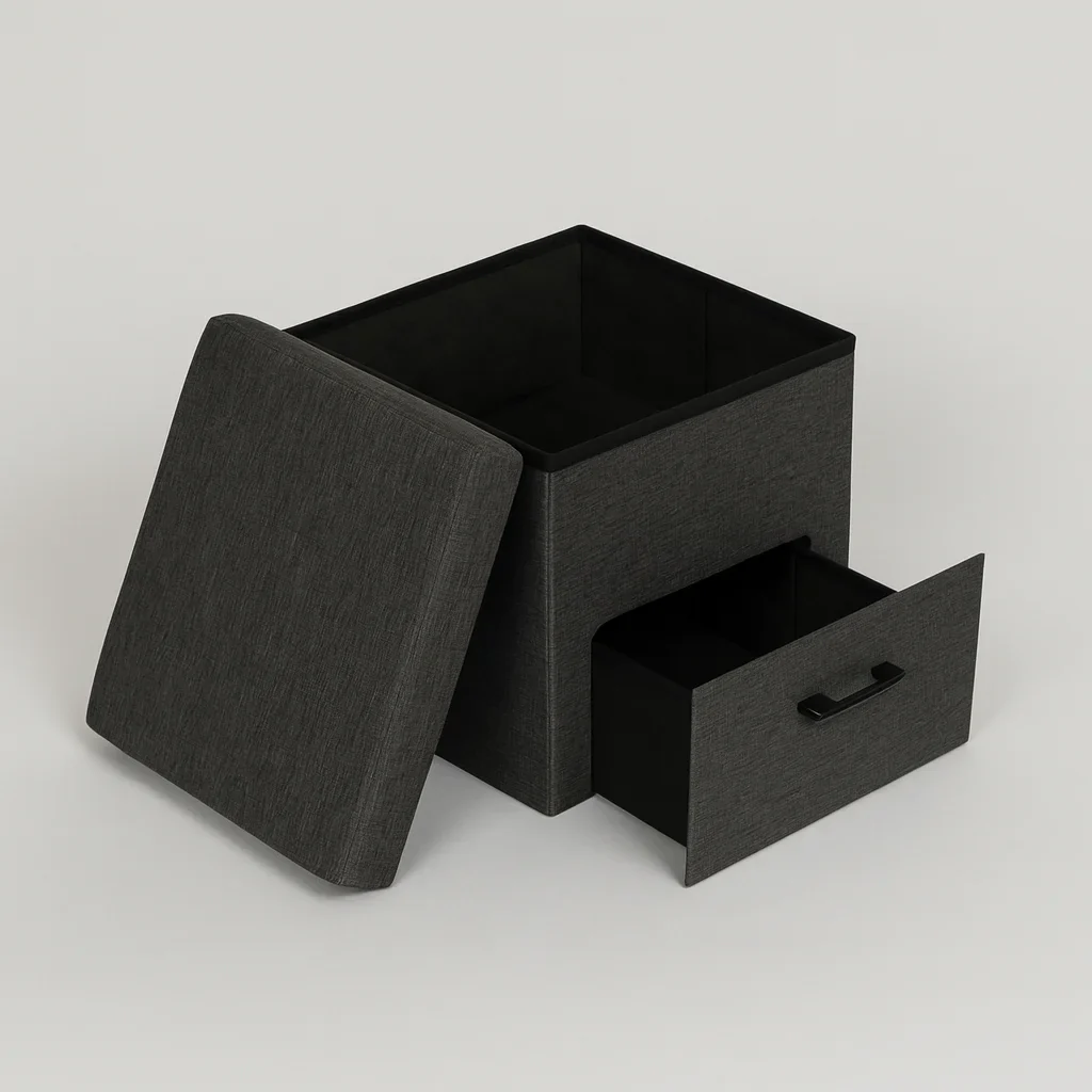 Alocasia - Pouf contenitore grigio scuro stile moderno - Image 4
