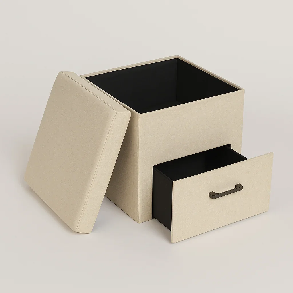 Strelitzia - Pouf contenitore colore beige moderno - Image 4
