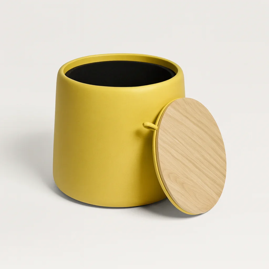Cassiope - Pouf contenitore colore giallo moderno - Image 5