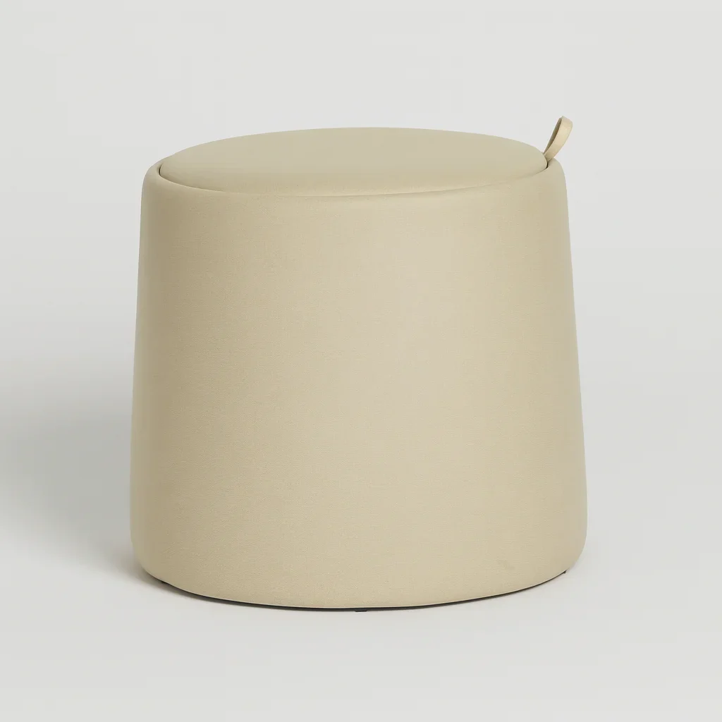 Gardenia - Pouf sgabello contenitore beige moderno