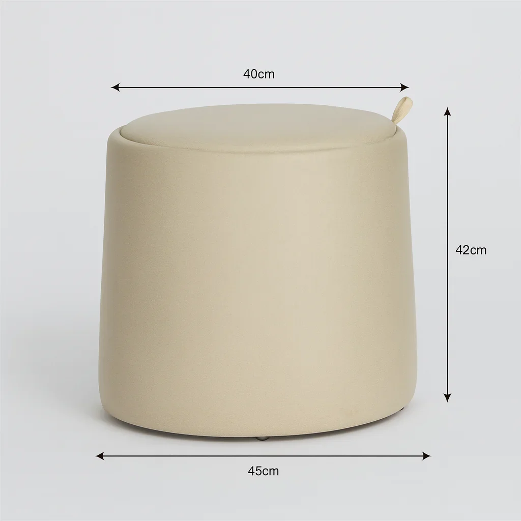 Gardenia - Pouf sgabello contenitore beige moderno - Image 5