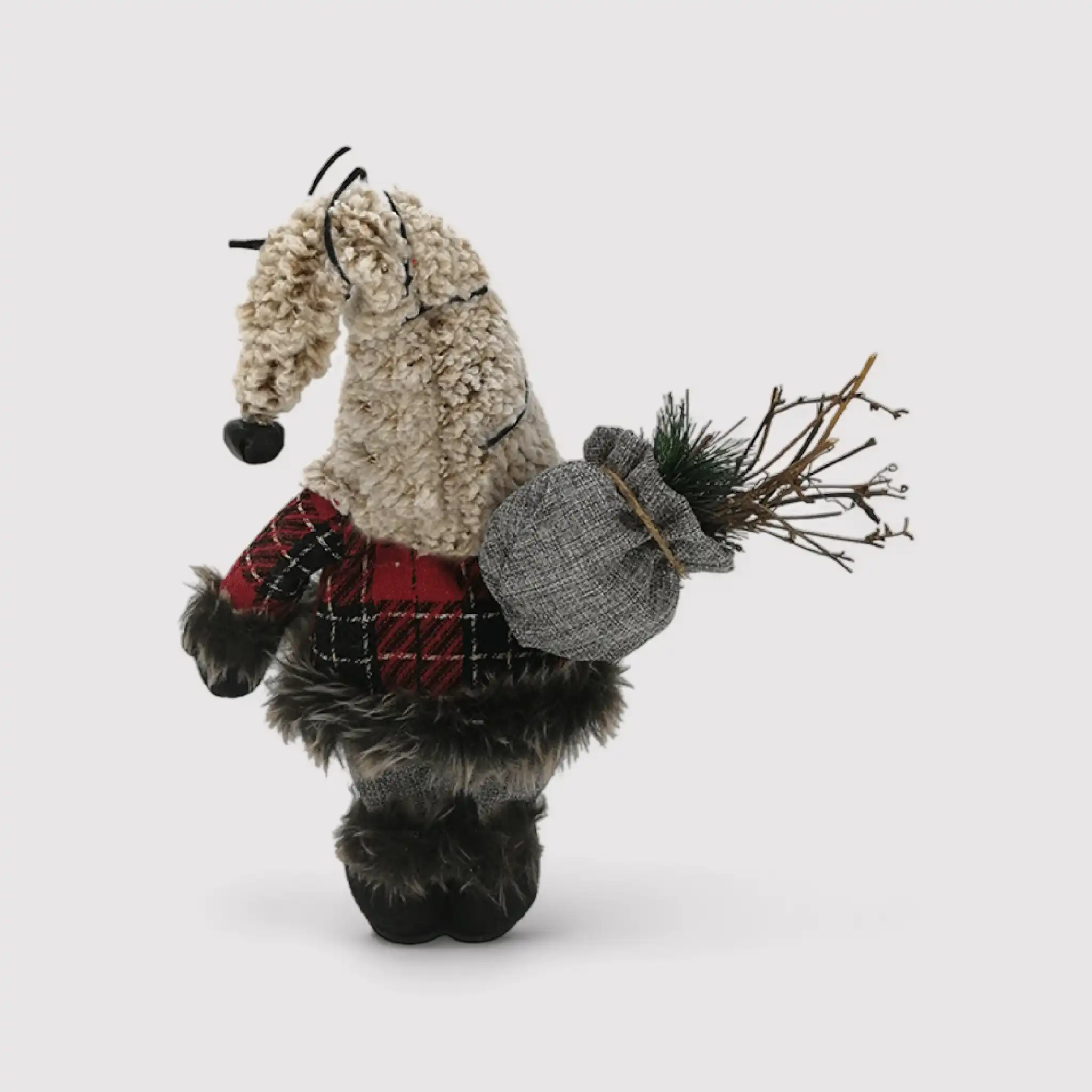 Pupazzo di Babbo Natale grigio e decorativo in plastica - Image 3