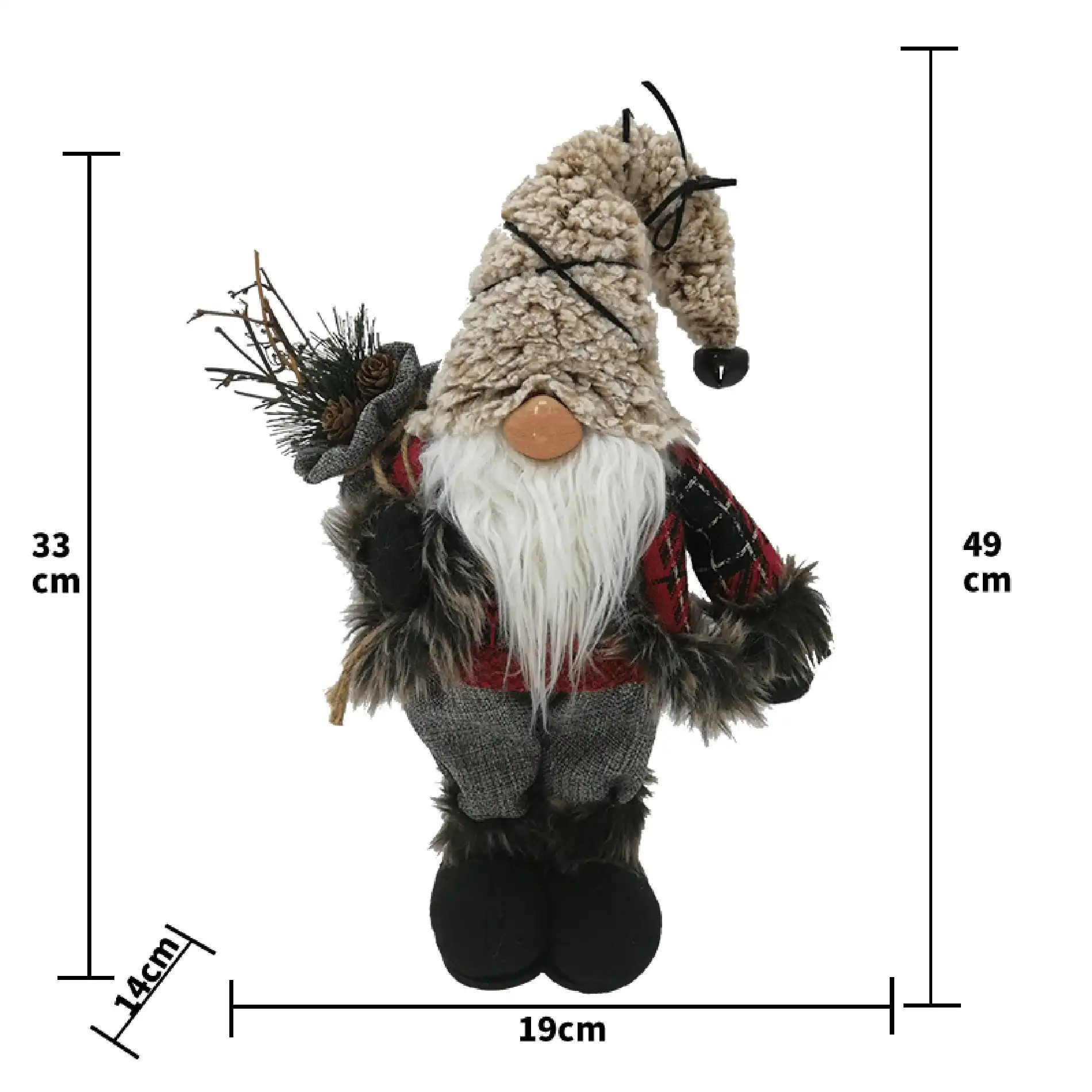 Pupazzo di Babbo Natale grigio e decorativo in plastica - Image 4
