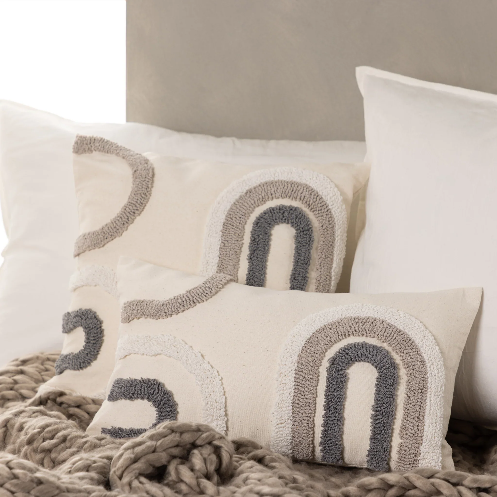 Ripsalis - Federa per cuscino da divano beige 30x50 cm - Image 2