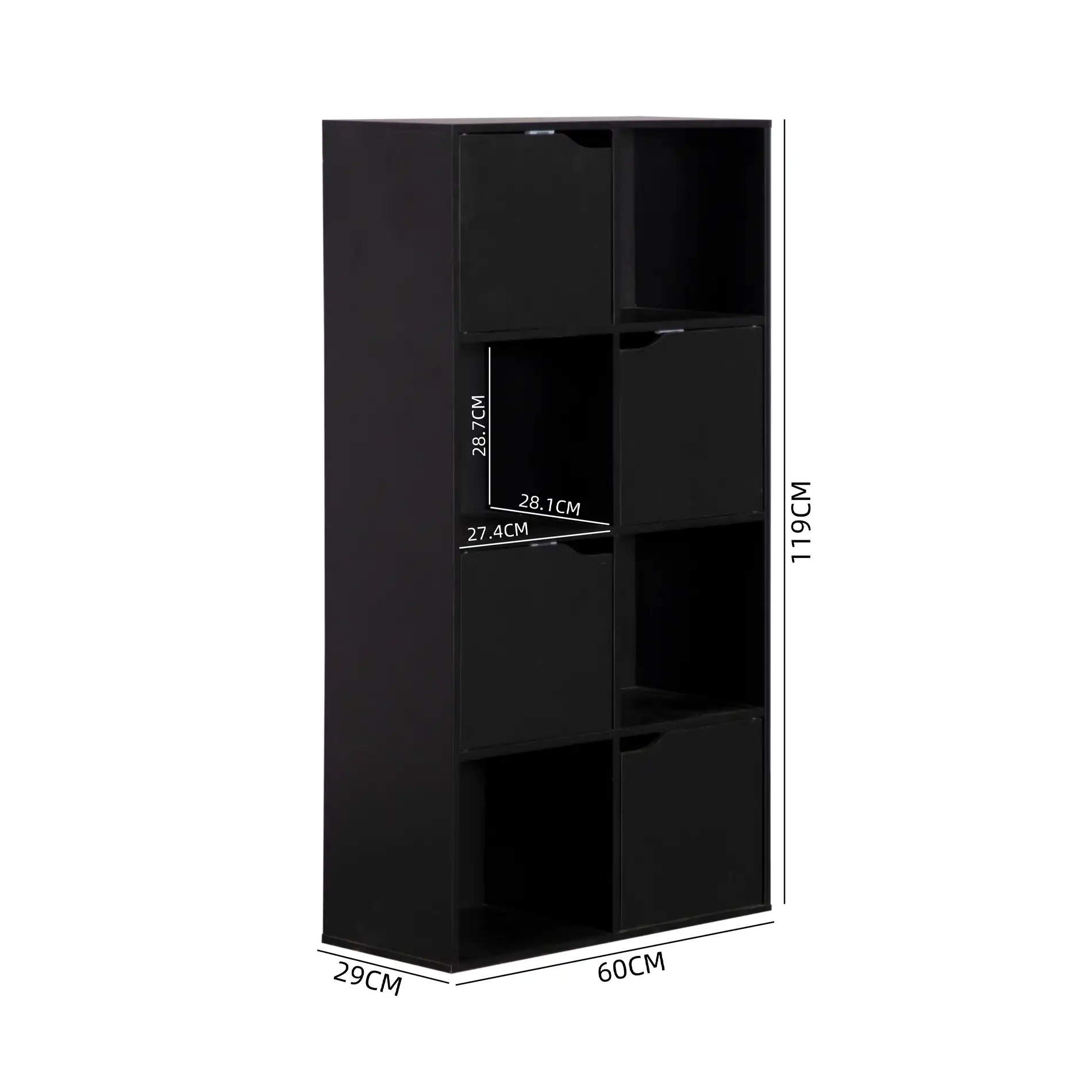 Rofia - Libreria compatta nera con 4 ripiani e 8 scomparti - Image 7