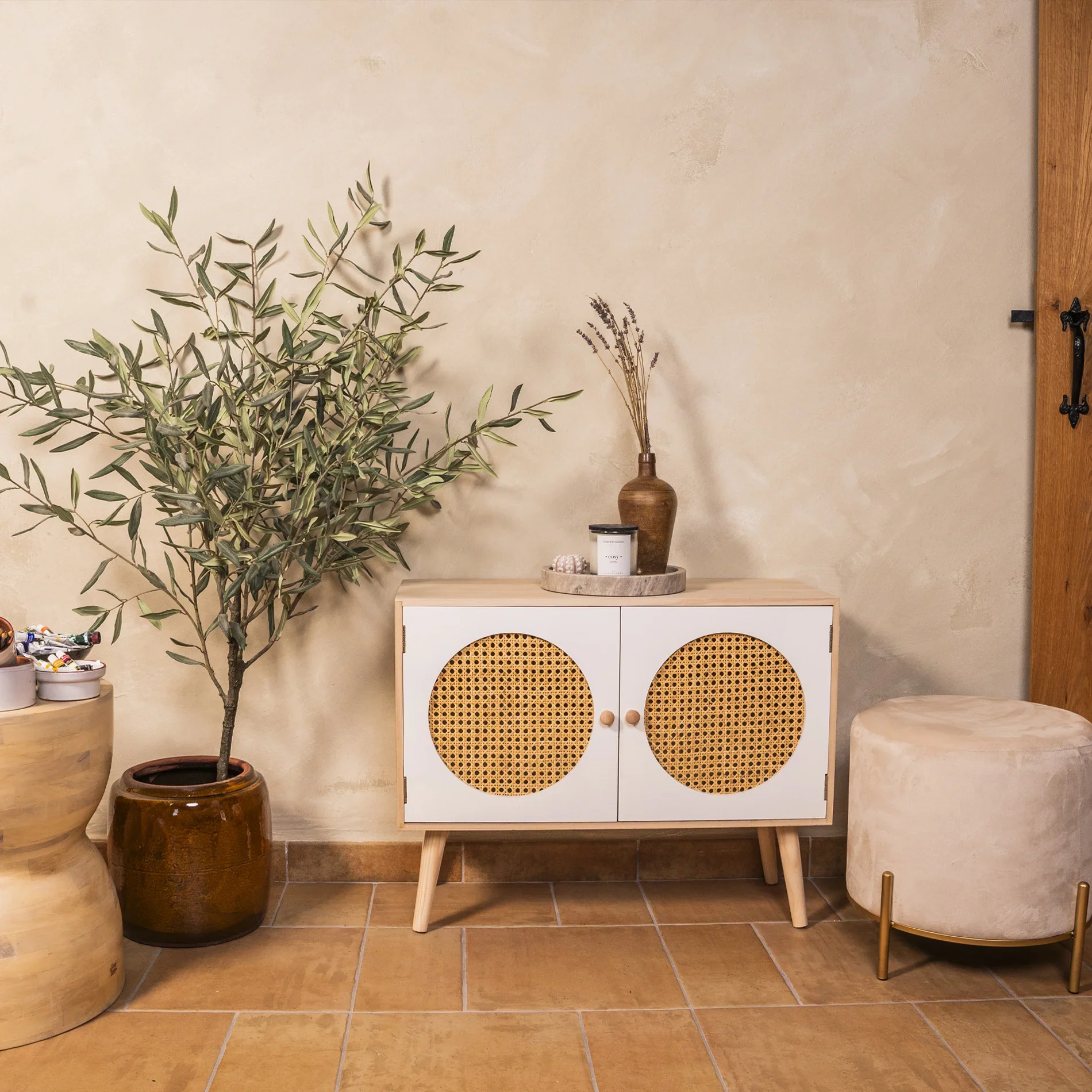 Sakura - Credenza bassa multiuso in legno naturale con 2 ante - Image 3