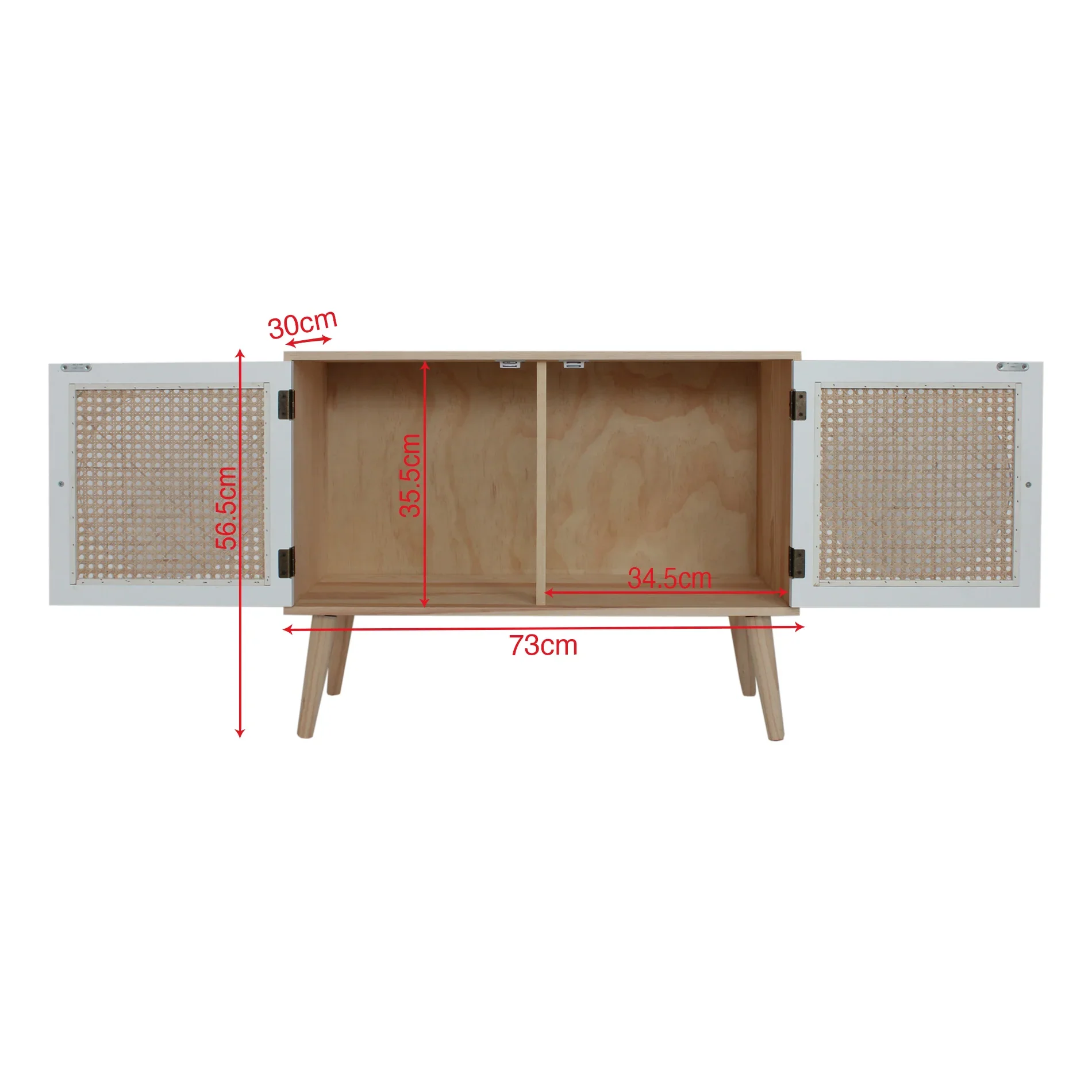 Sakura - Credenza bassa multiuso in legno naturale con 2 ante - Image 7