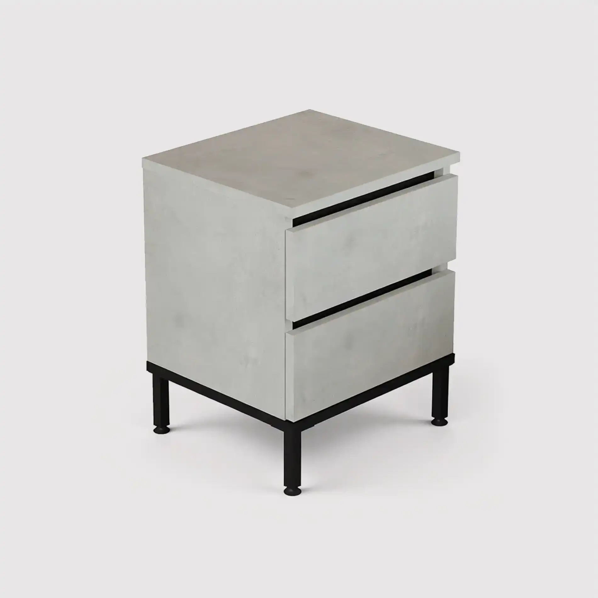 Sankaran - Comodino con 2 cassetti color grigio pietra