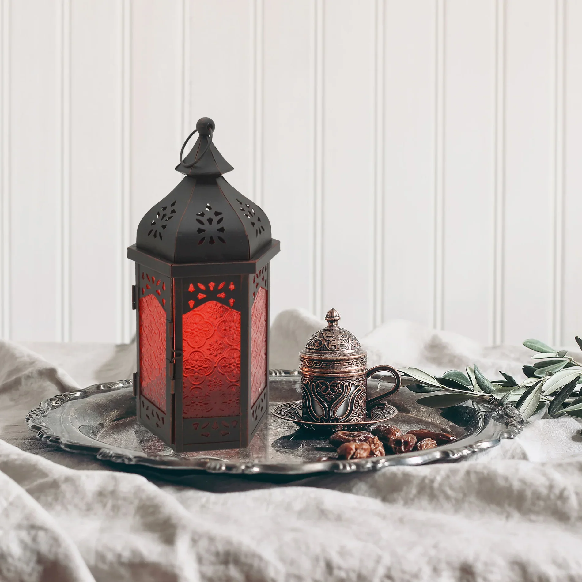 Santol - Lanterna grande rossa in stile boho - Image 2