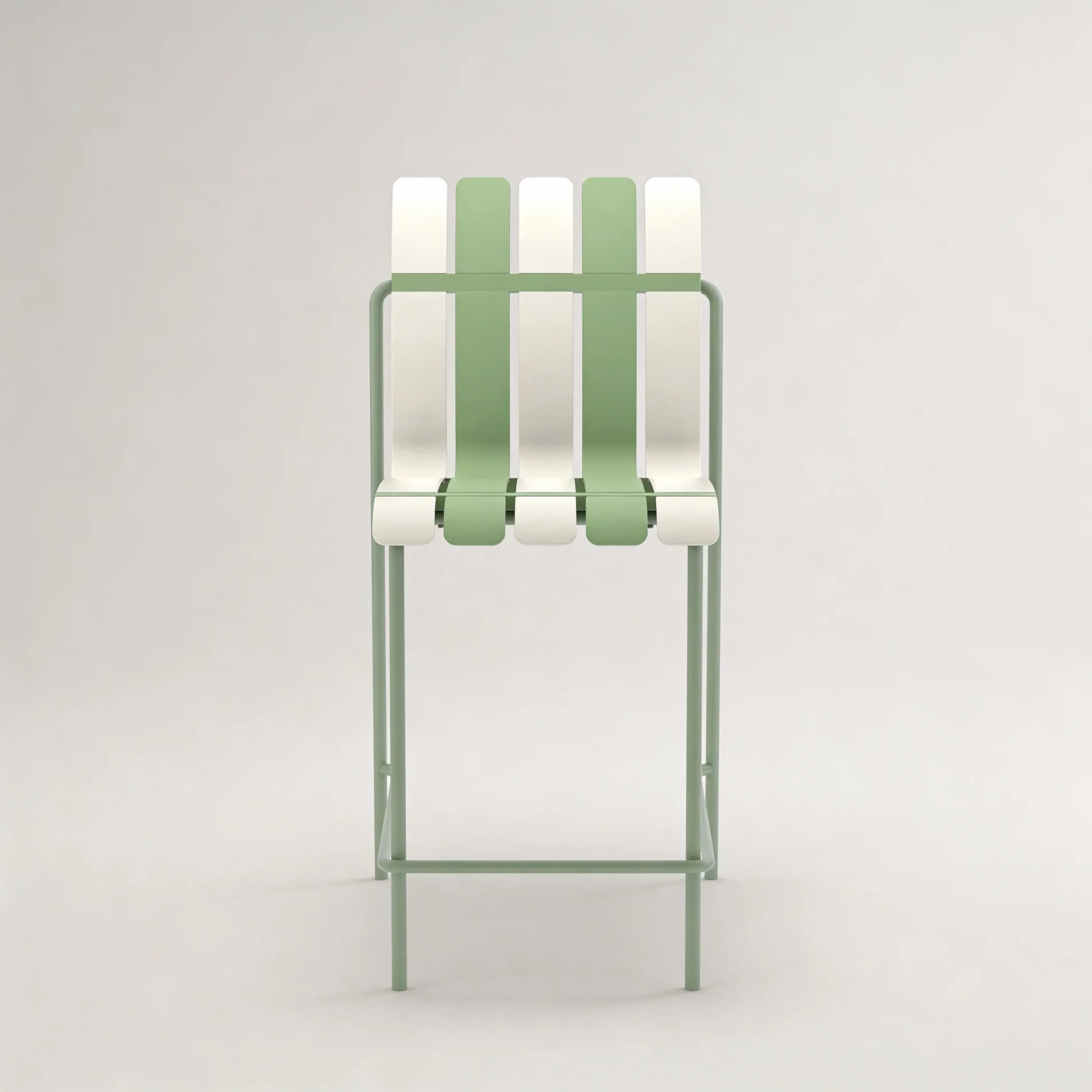 Sareo - Set 2 sgabelli da Bar Alti colore bianco e verde stile moderno - Image 4