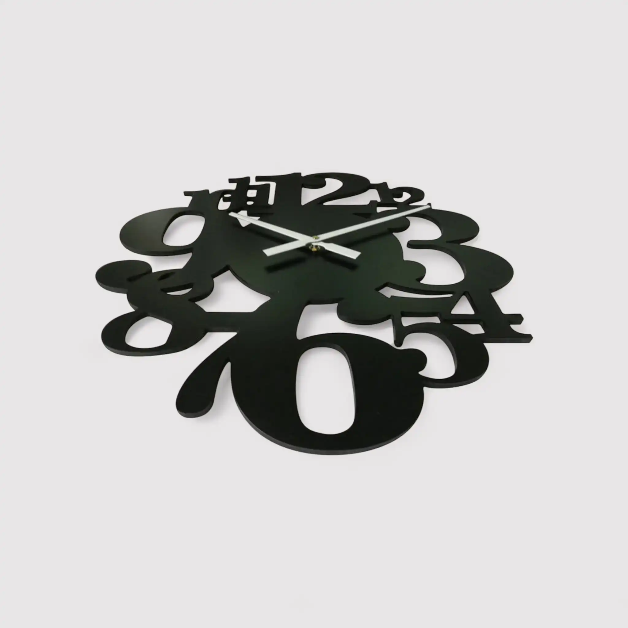 Scabiosa - Orologio da parete nero moderno con numeri sparsi - Image 5