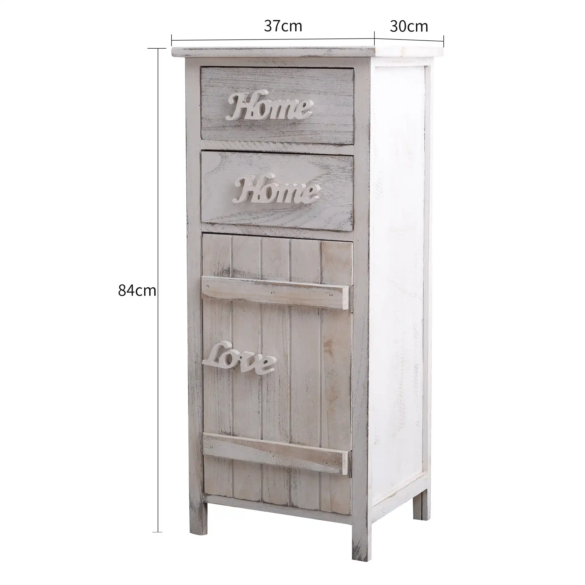Scilla - Mobiletto shabby bianco decorato con scritte - Image 5