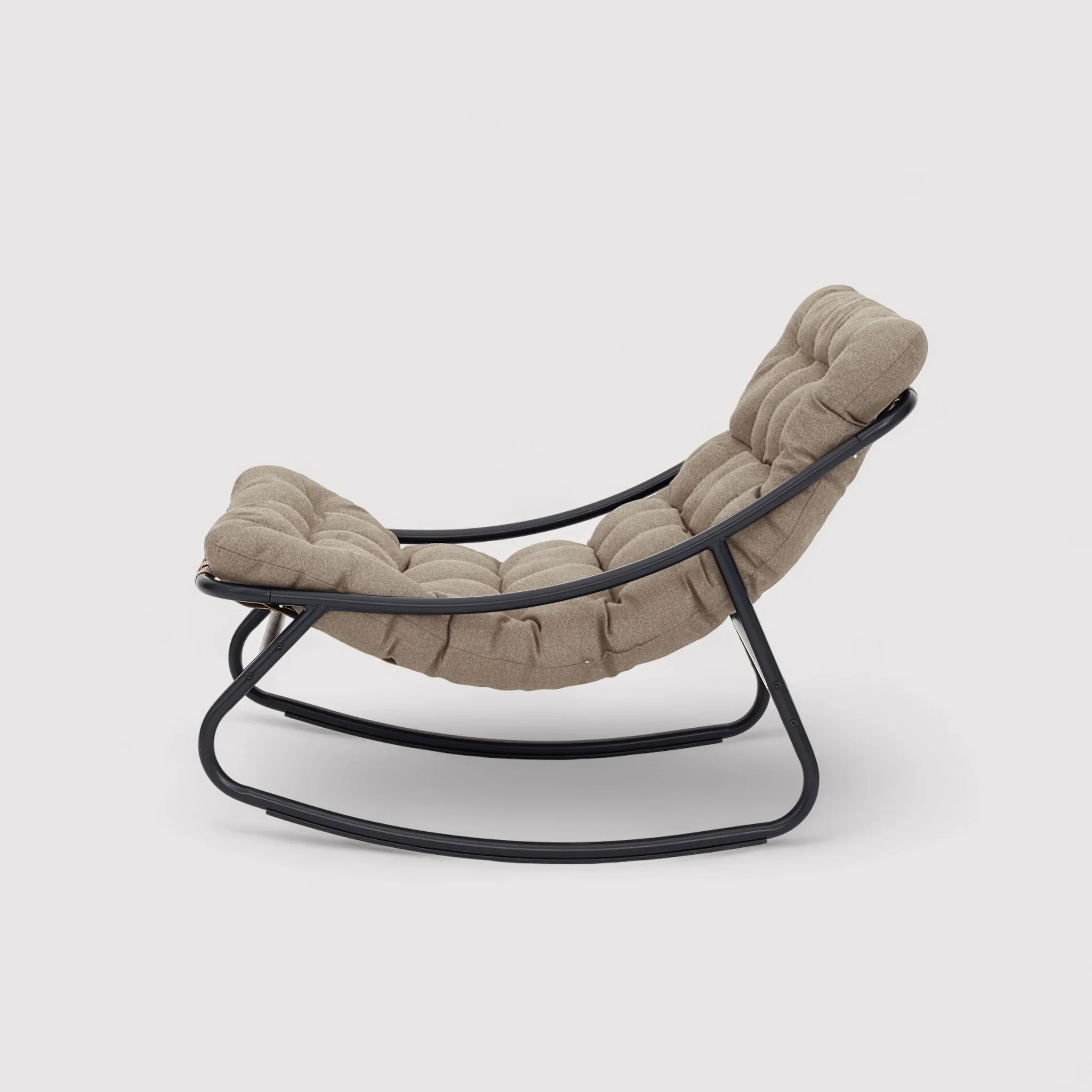 Safar - Sedia a dondolo colore marrone chiaro stile moderno - Image 3