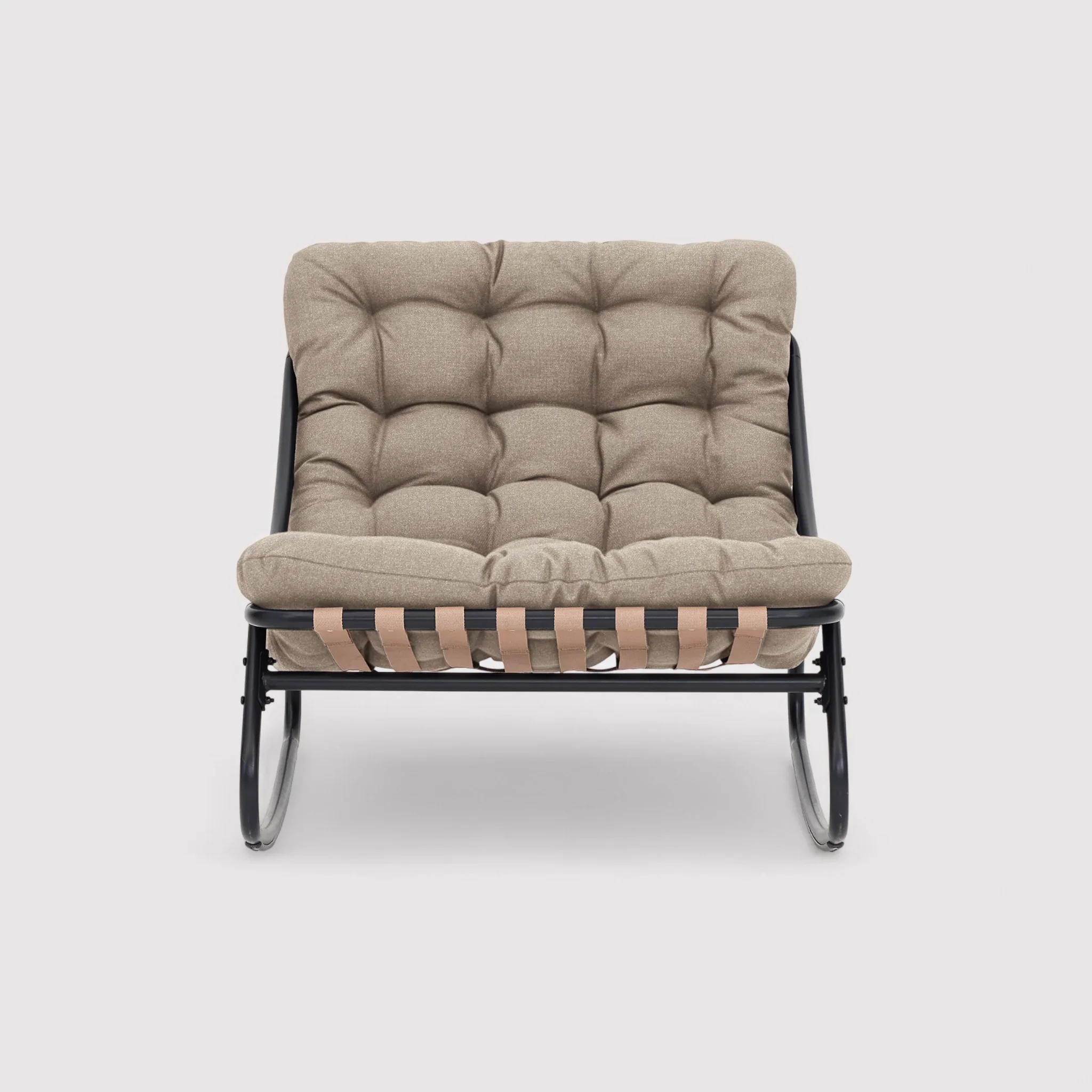 Safar - Sedia a dondolo colore marrone chiaro stile moderno - Image 5
