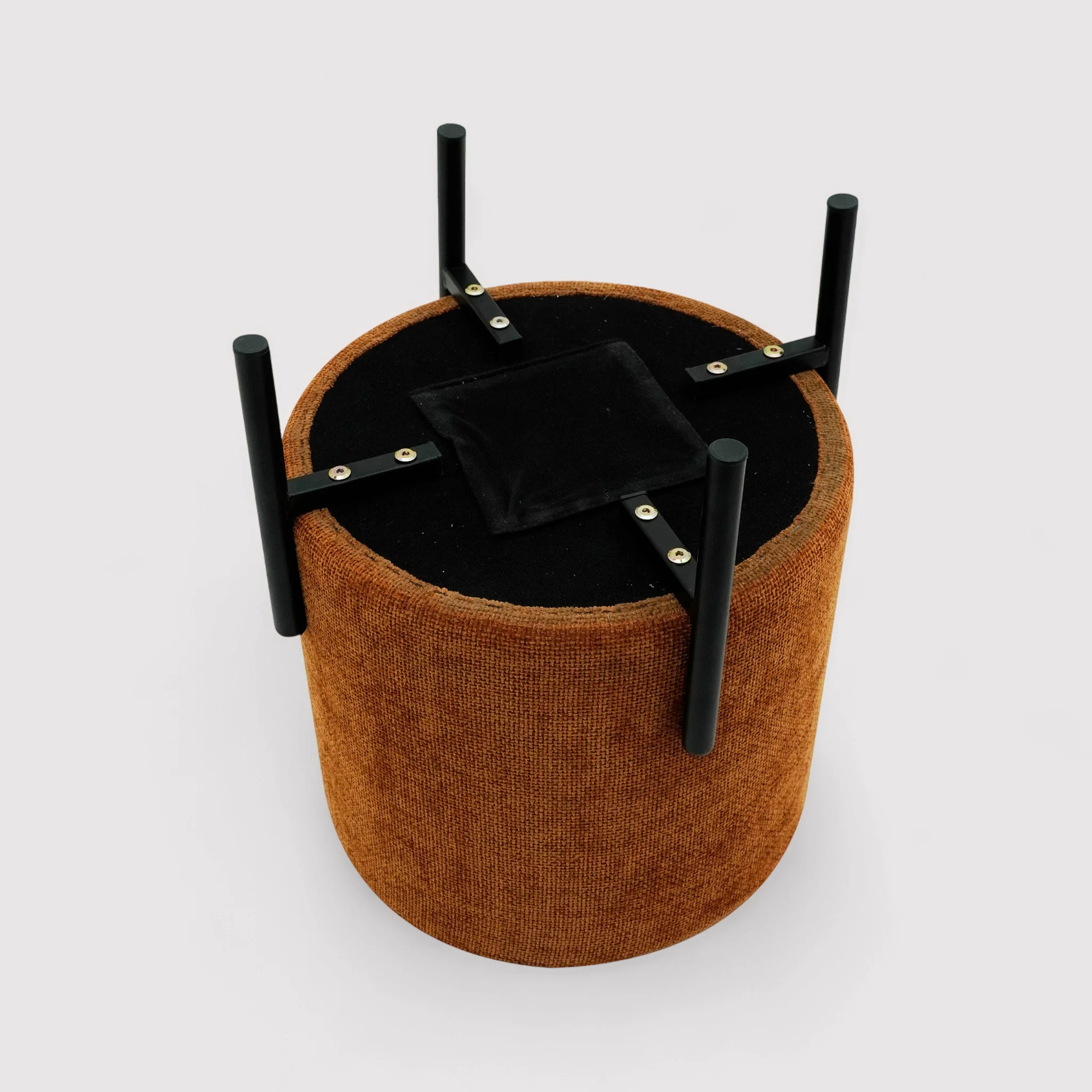 Semal - Pouf rotondo arancione scuro in stile moderno - Image 3
