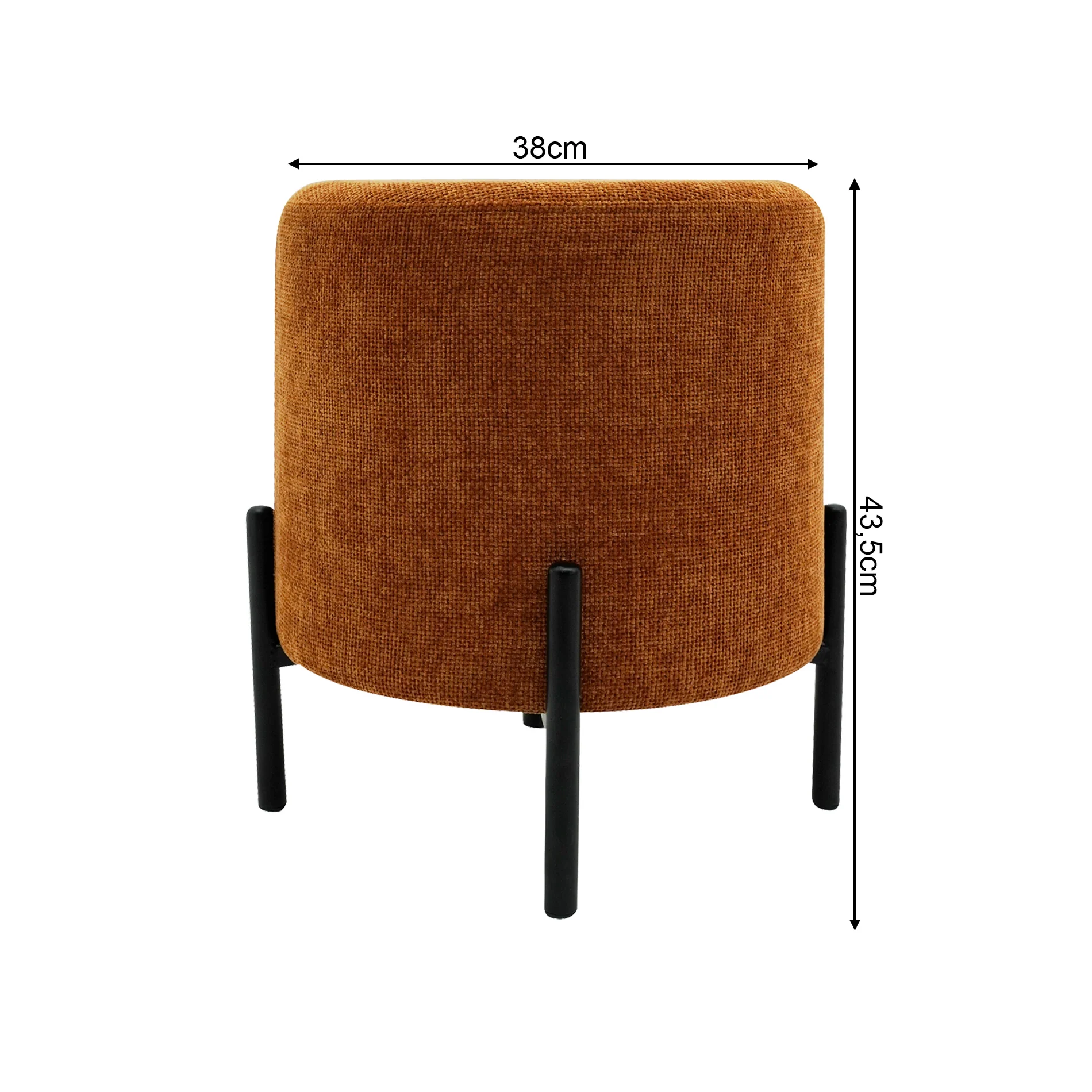 Semal - Pouf rotondo arancione scuro in stile moderno - Image 8