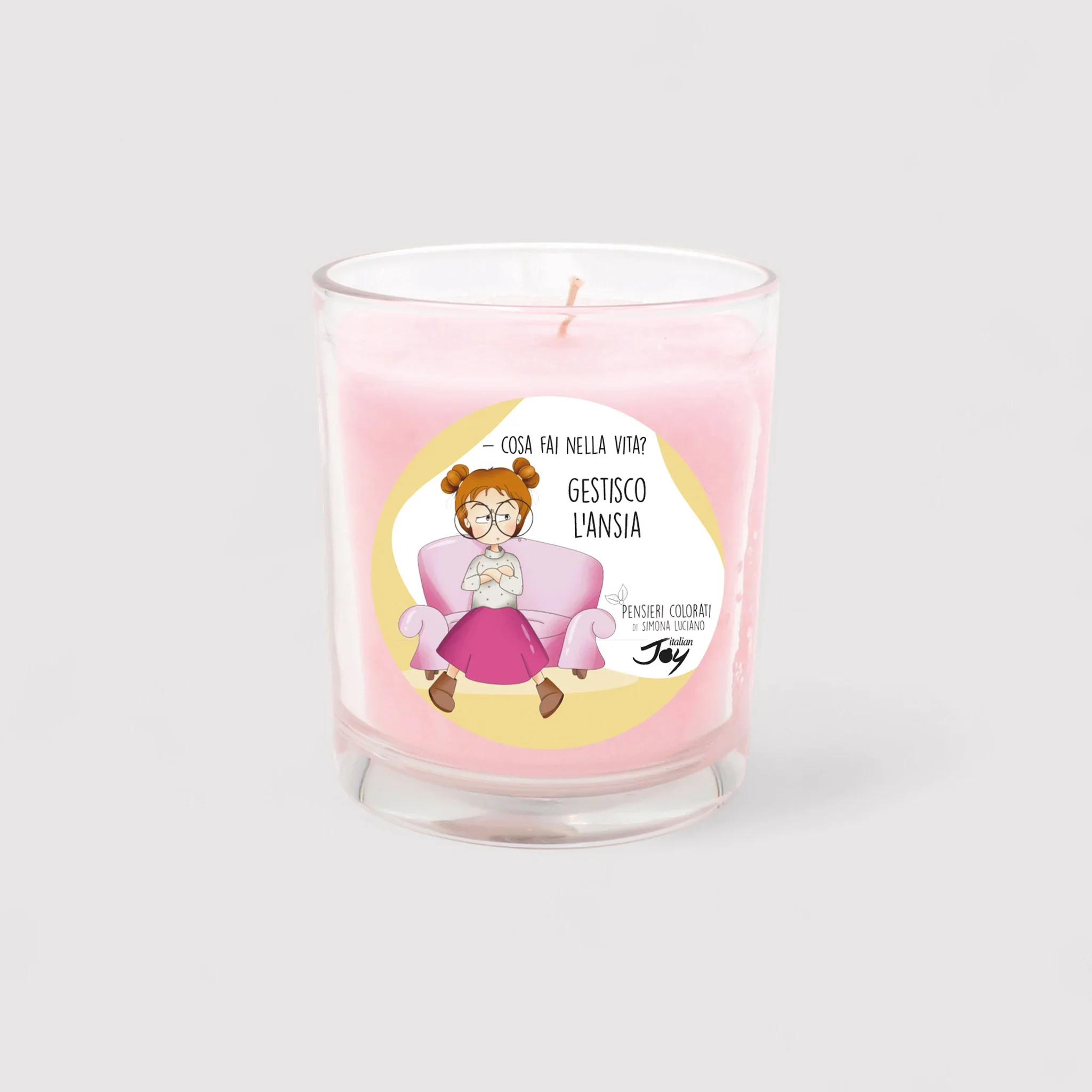 Set 1 tazza in ceramica e bicchiere con candela fragranza rosa - Image 4