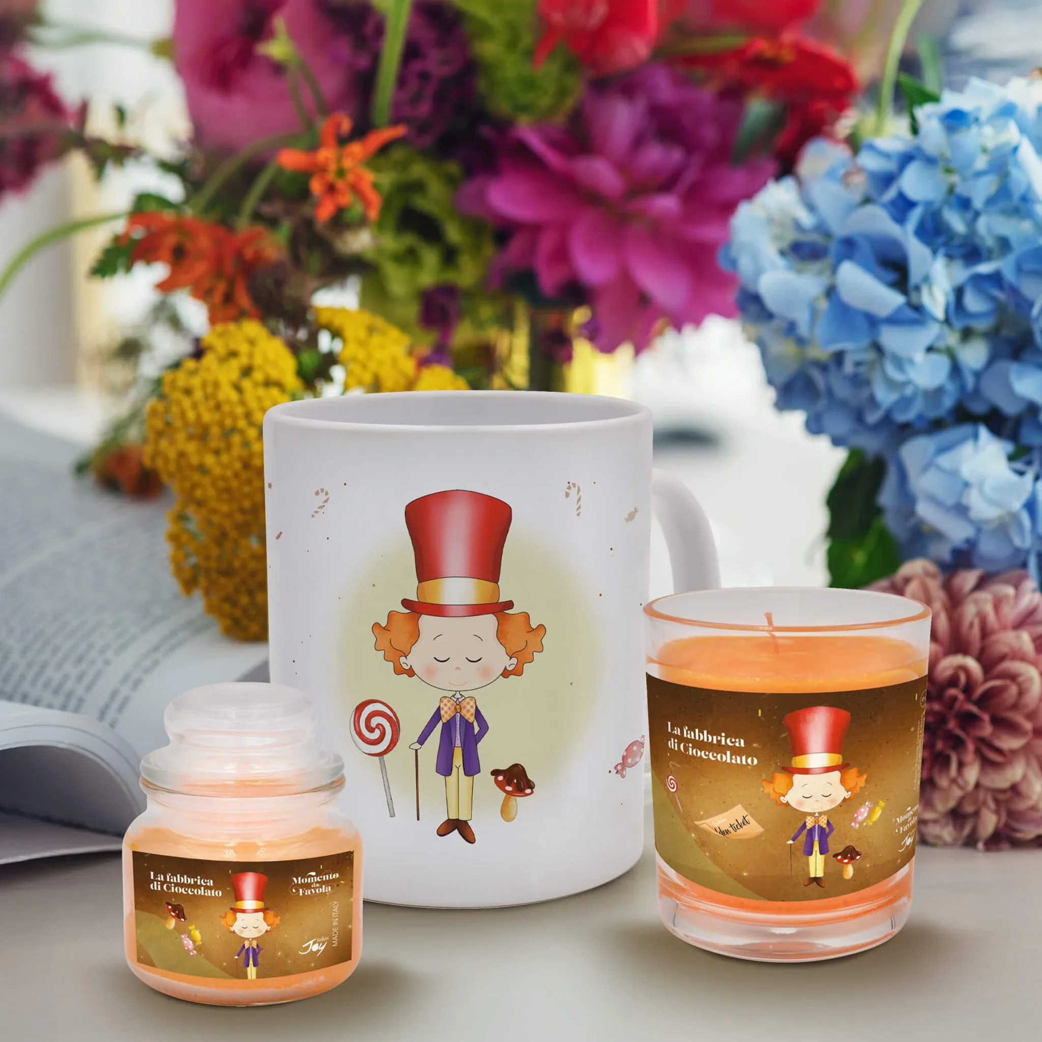 Set tazza e 2 candele profumate fragranza arancia e cannella - Image 2