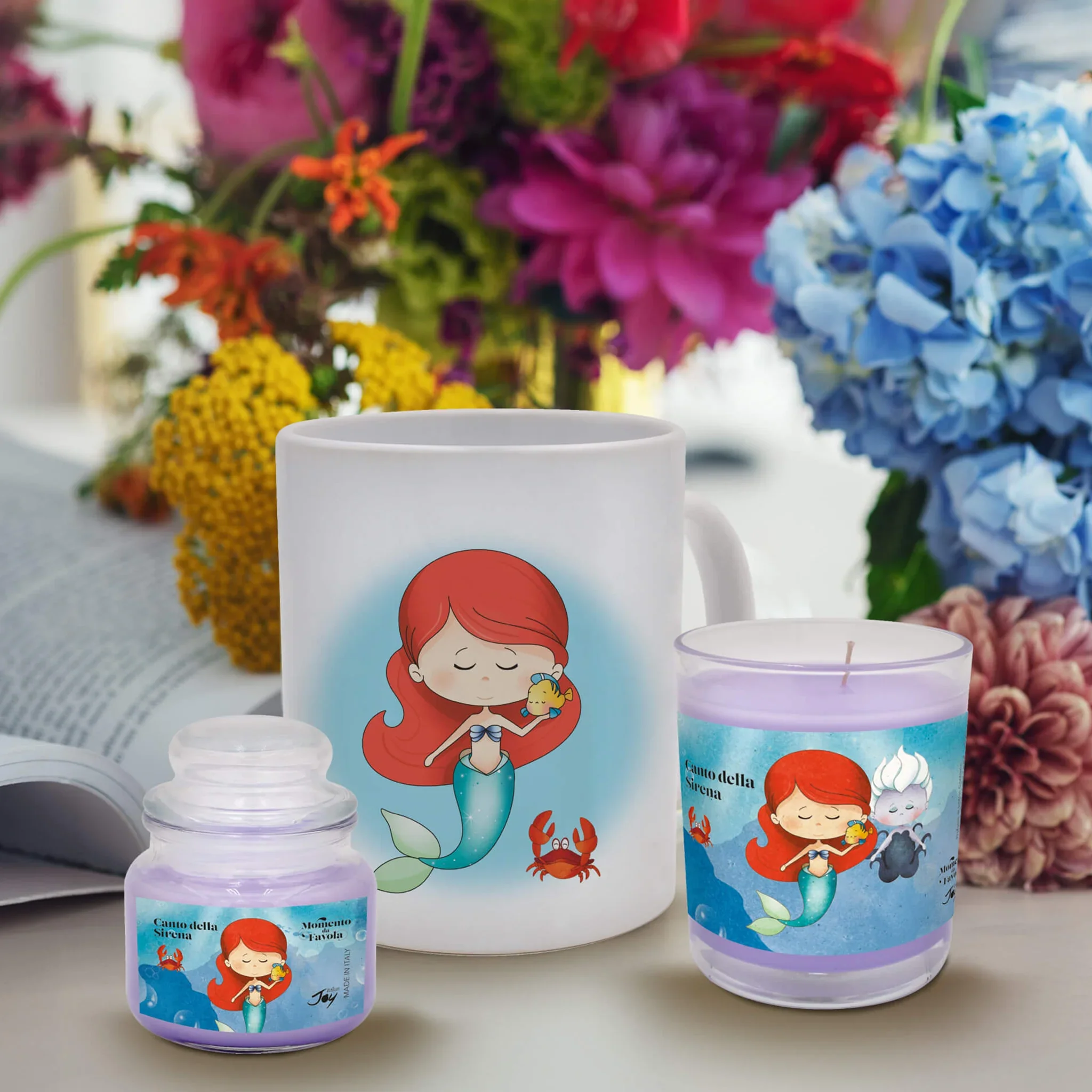 Set tazza tema "Canto della sirena" e 2 candele profumate fragranza lavanda - Image 2