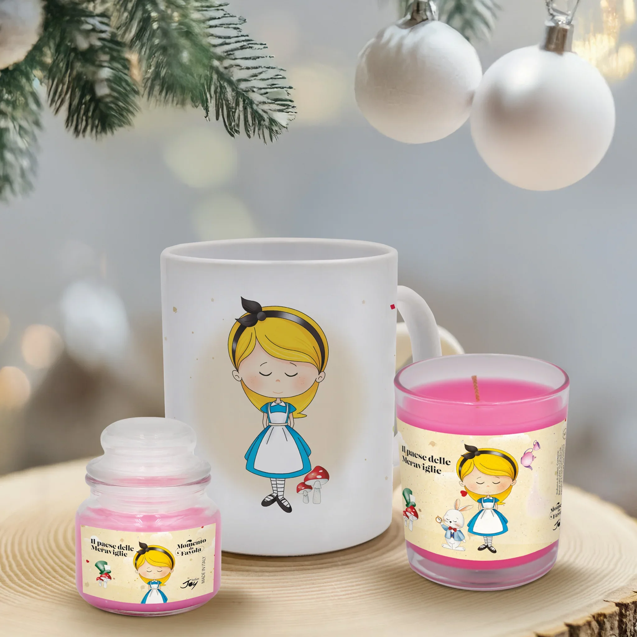 Set tazza tema "Il paese delle meraviglie" e 2 candele profumate fragranza benessere - Image 3