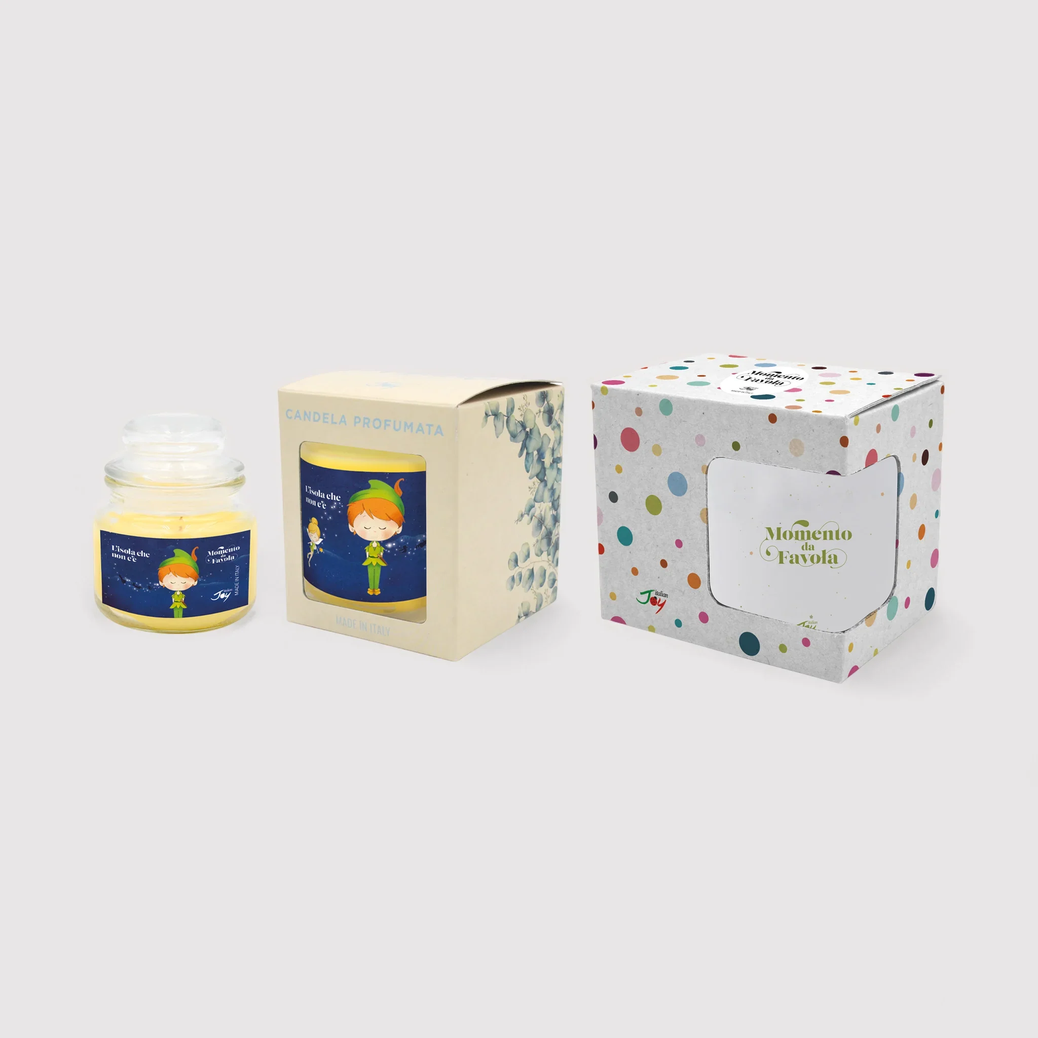 Set tazza tema "L'isola che non c'è" e 2 candele profumate fragranza cupcake