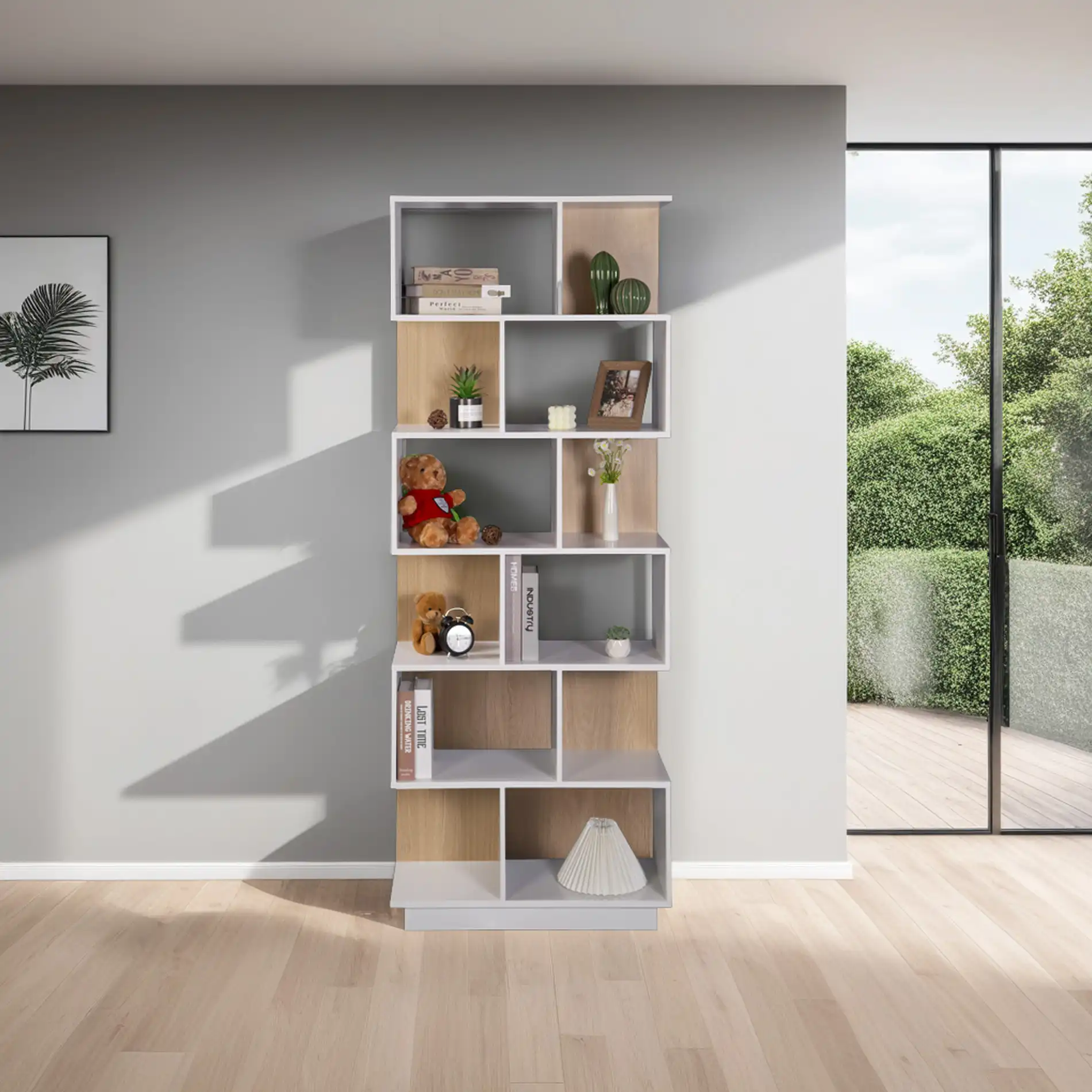 Silene - Libreria verticale bianca con 6 ripiani e 12 vani - Image 3