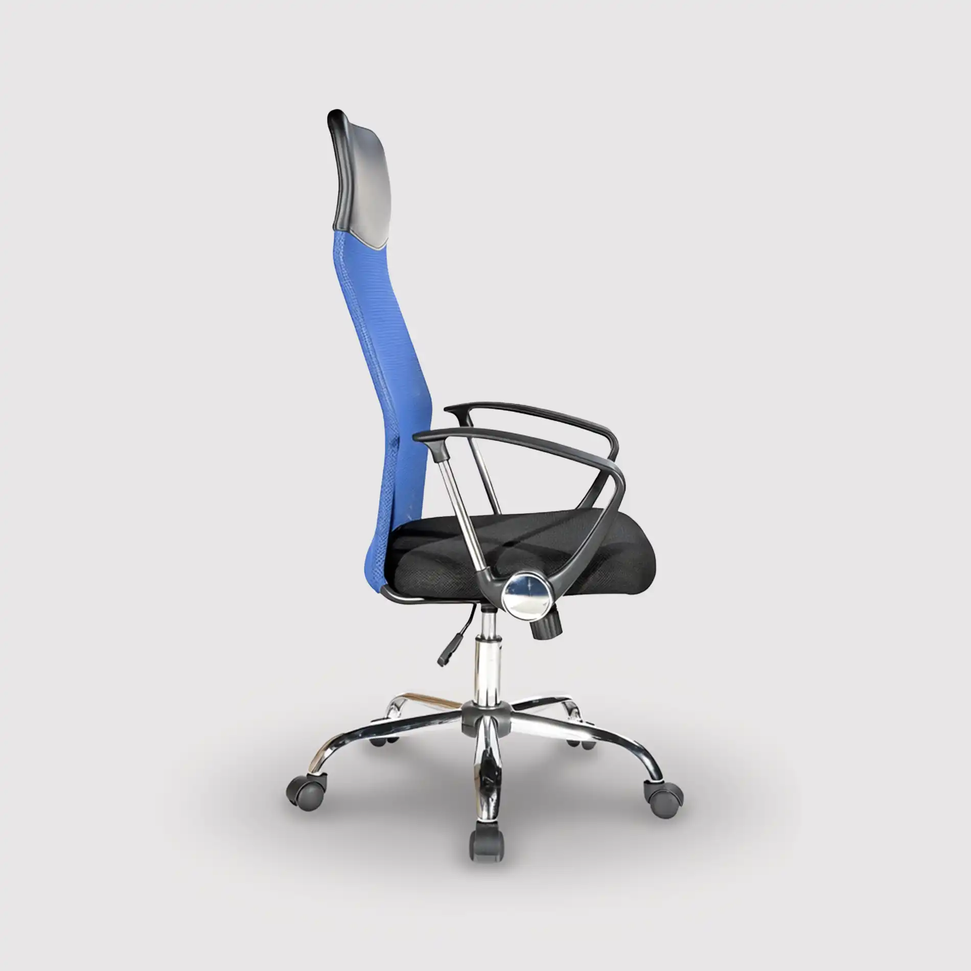 Sindoor - Poltrona da ufficio nera e blu con schienale retato - Image 3