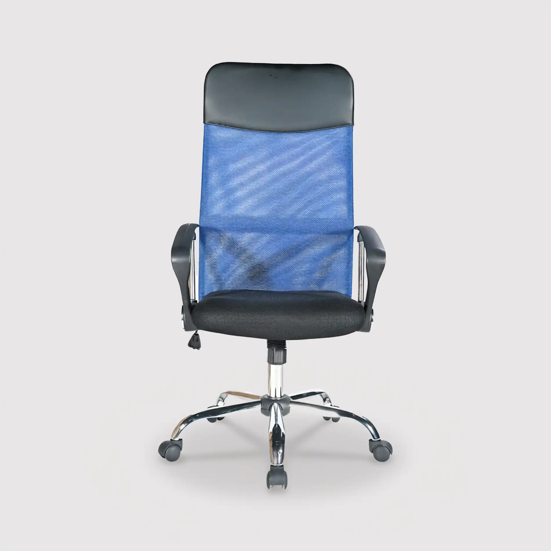 Sindoor - Poltrona da ufficio nera e blu con schienale retato - Image 4