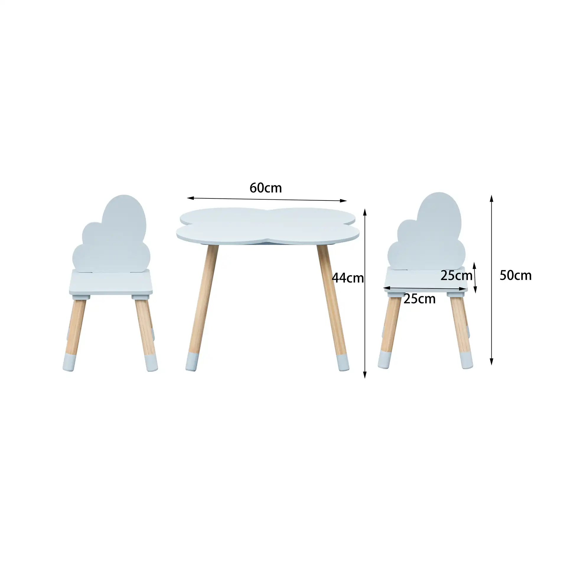 Sitka - Set tavolino e 2 seggiole marrone e celeste per cameretta - Image 9