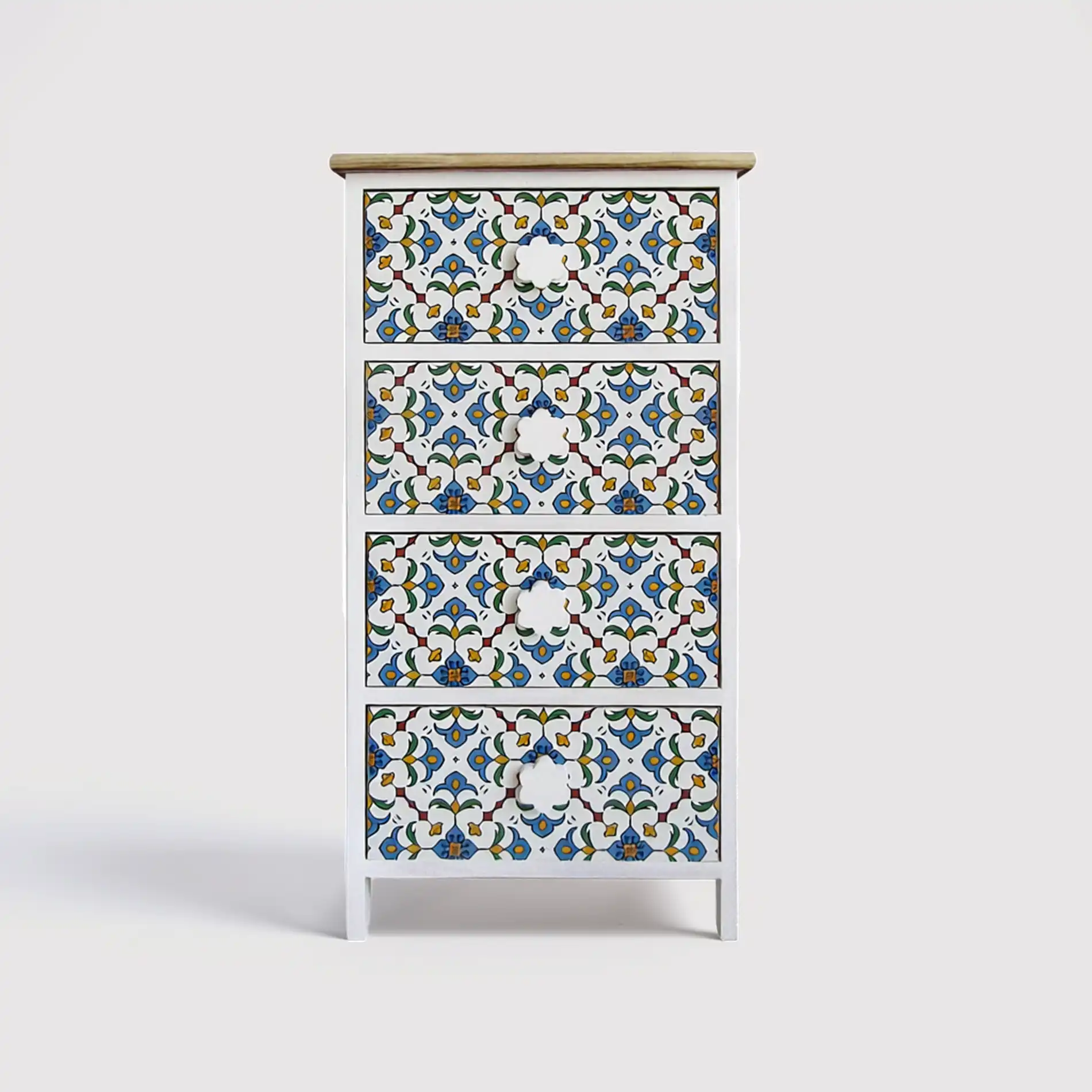 Sparto - Cassettiera in stile mediterraneo con 4 cassetti - Image 3