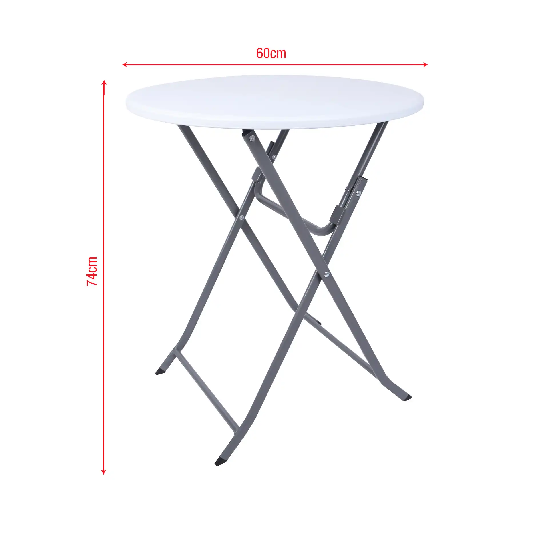 Taiuva - Tavolino pieghevole bianco e grigio per casa o camping - Image 6