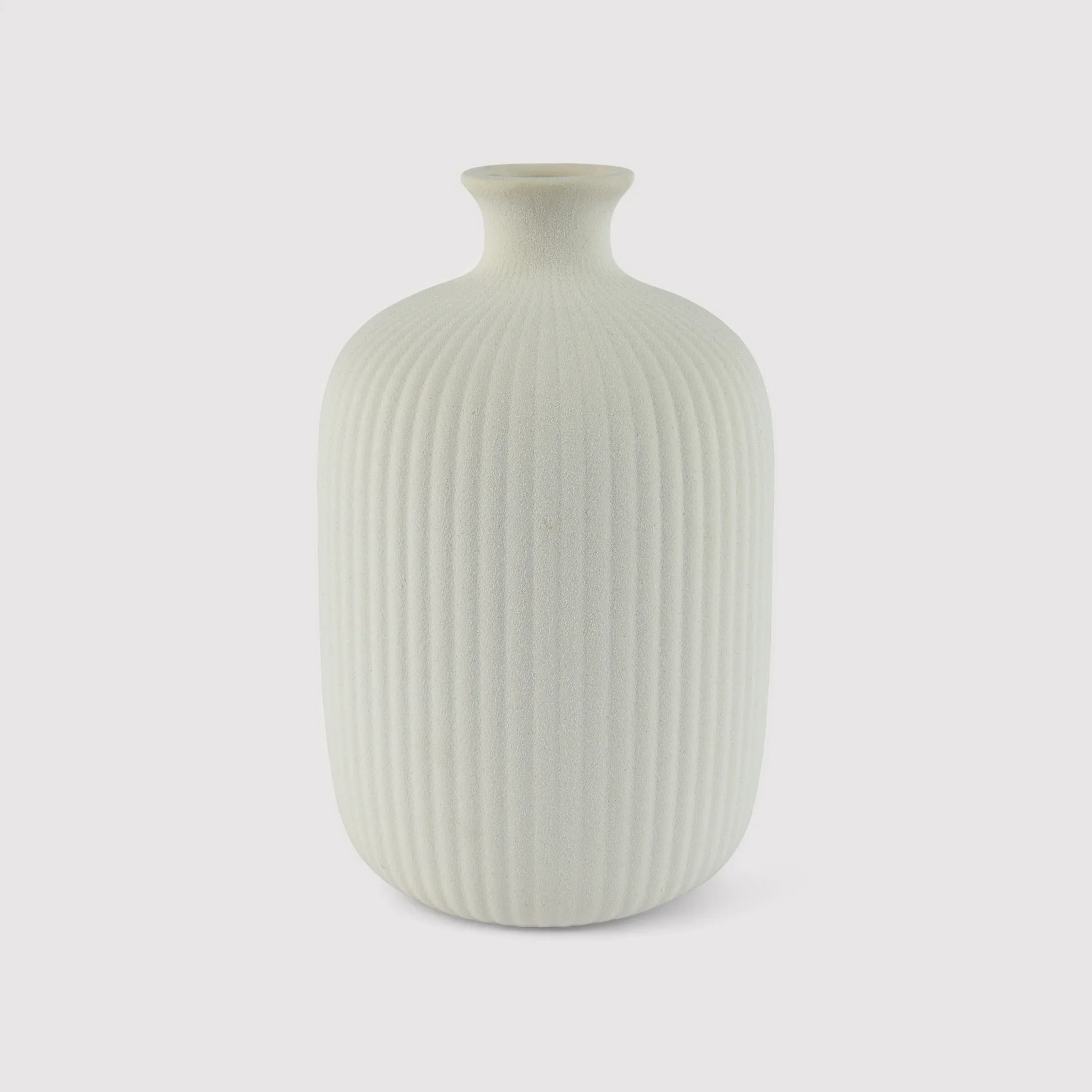 Tamanu - Vaso in gres bianco da decorazione per salotto