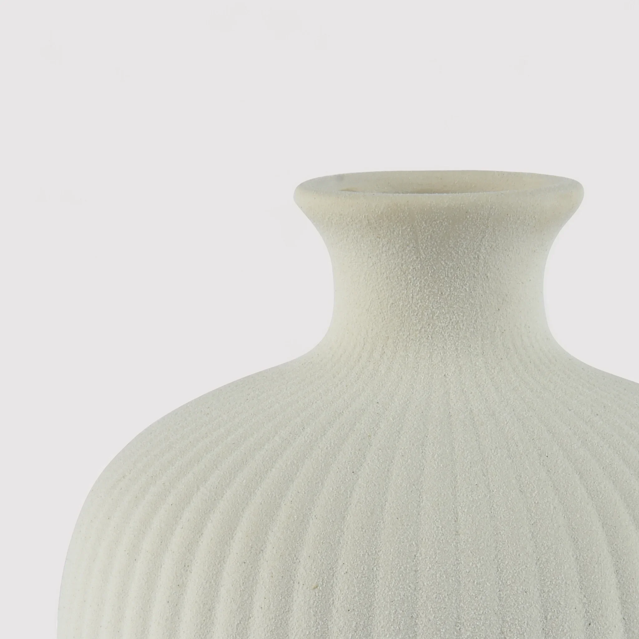 Tamanu - Vaso in gres bianco da decorazione per salotto - Image 3