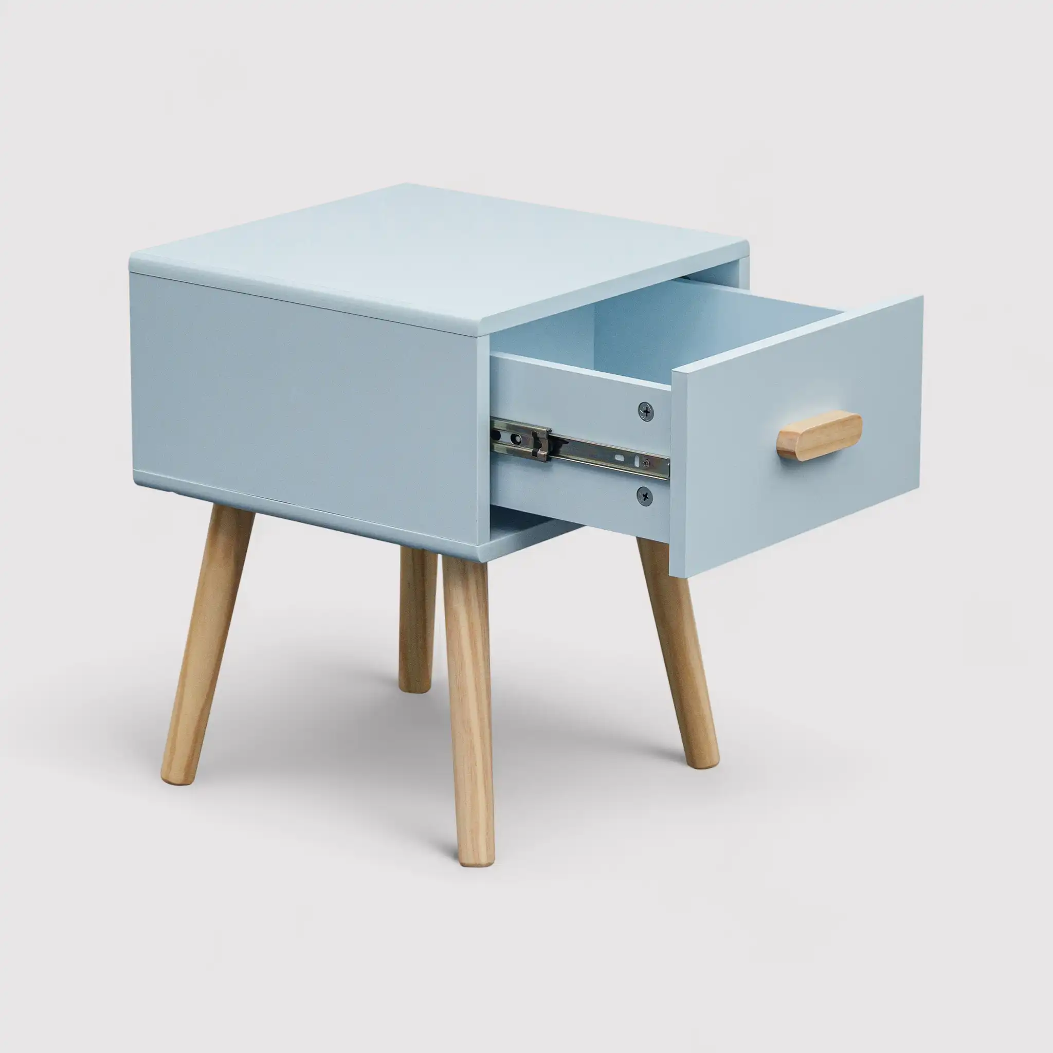 Tazart - Comodino scandinavo celeste e marrone per cameretta bimbi - Image 3
