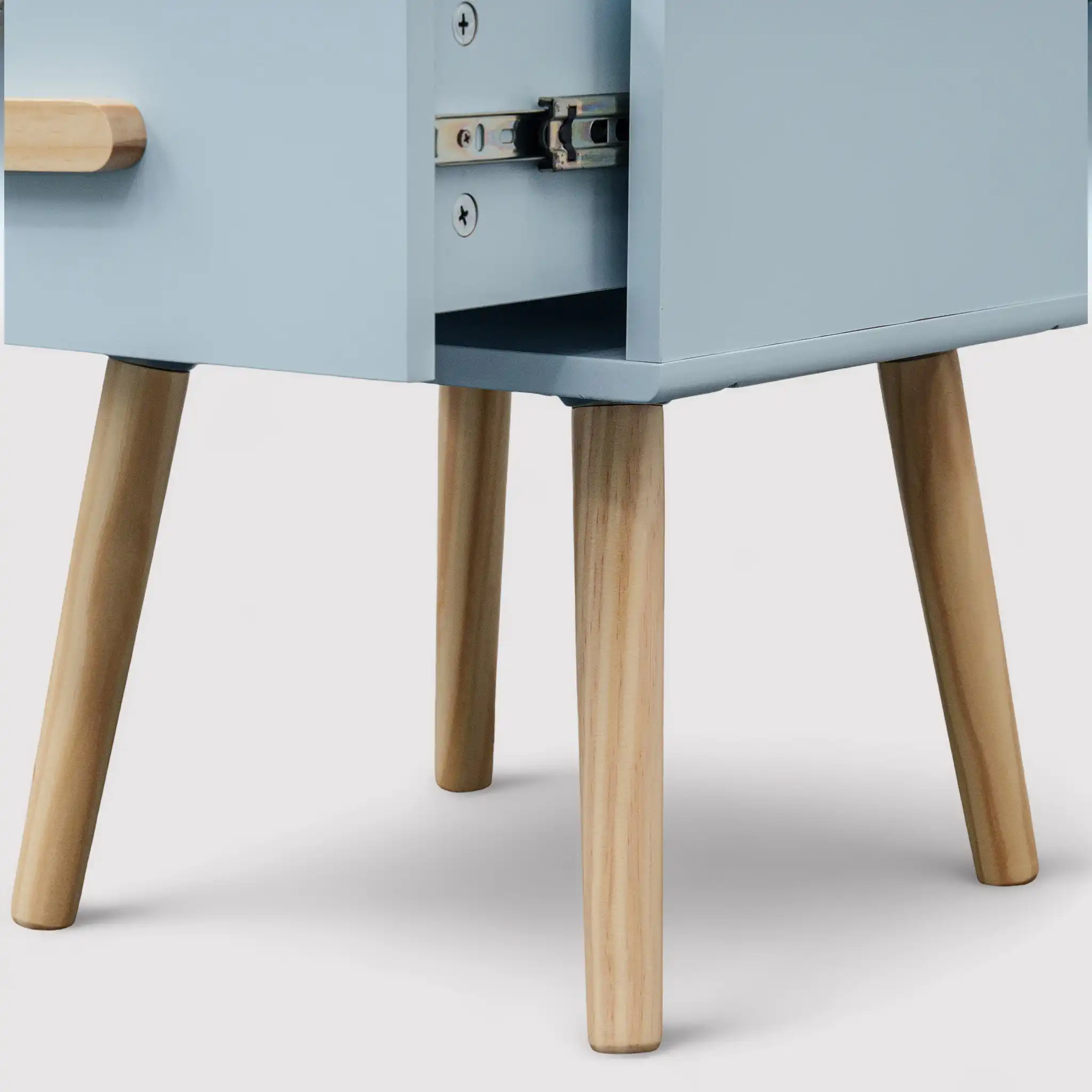 Tazart - Comodino scandinavo celeste e marrone per cameretta bimbi - Image 5