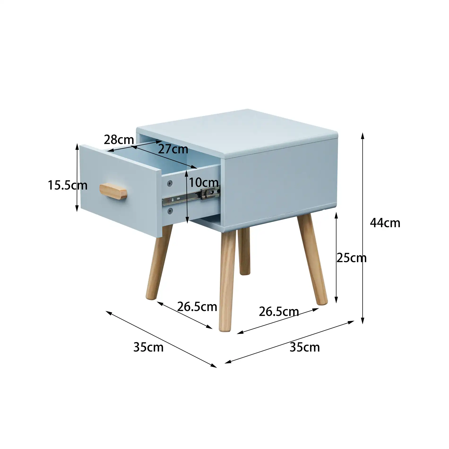 Tazart - Comodino scandinavo celeste e marrone per cameretta bimbi - Image 7