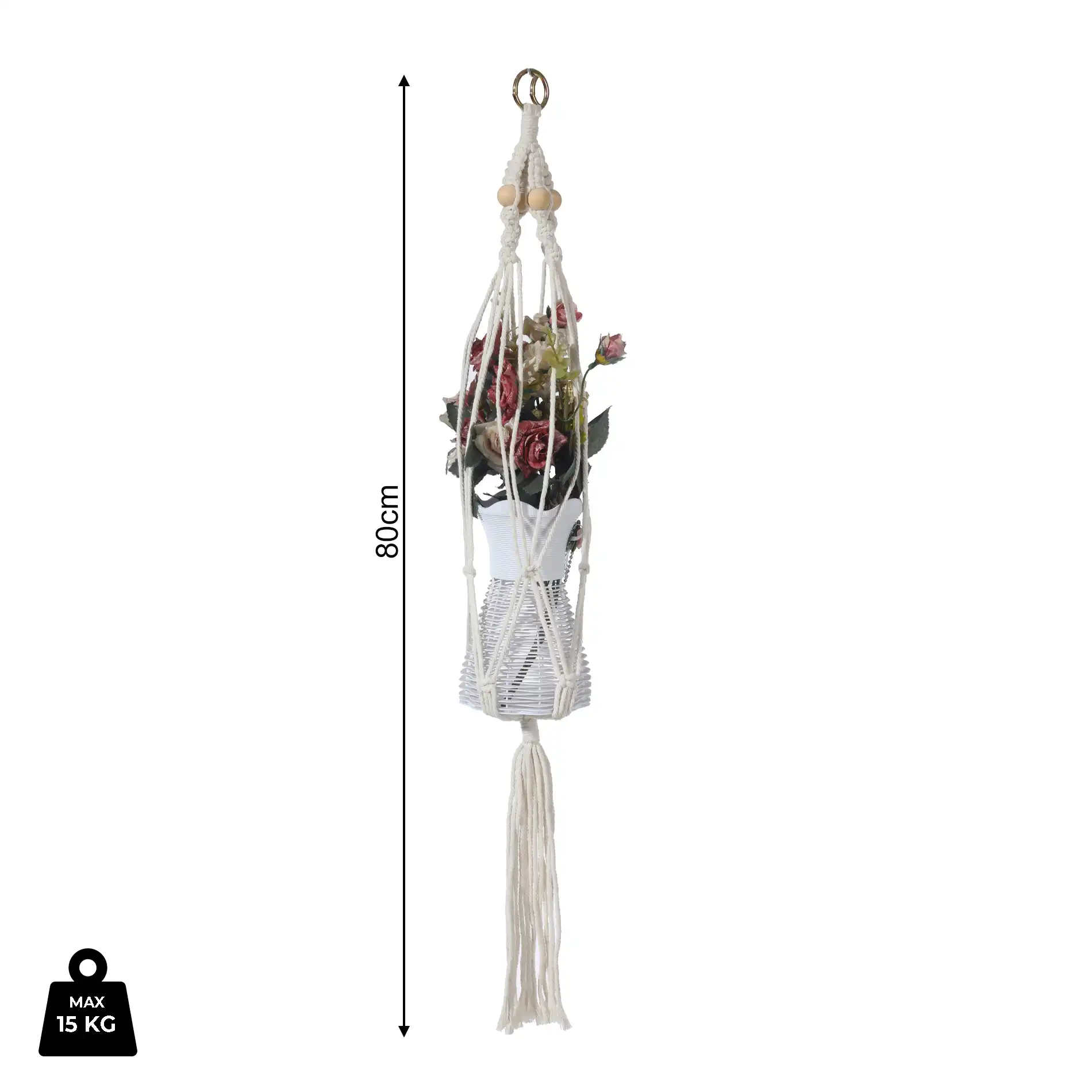 Tecolote - Portavaso pensile beige H 80 cm - Image 4