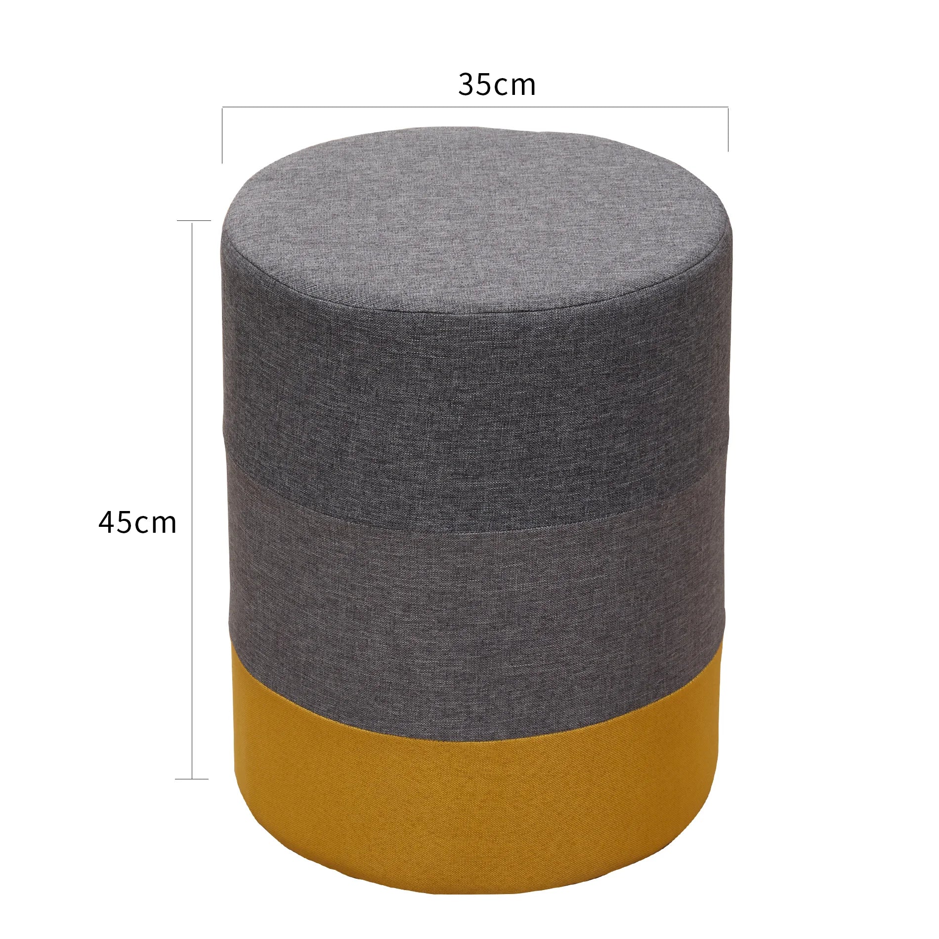 Telopea - Pouf tondo imbottito grigio e giallo - Image 5