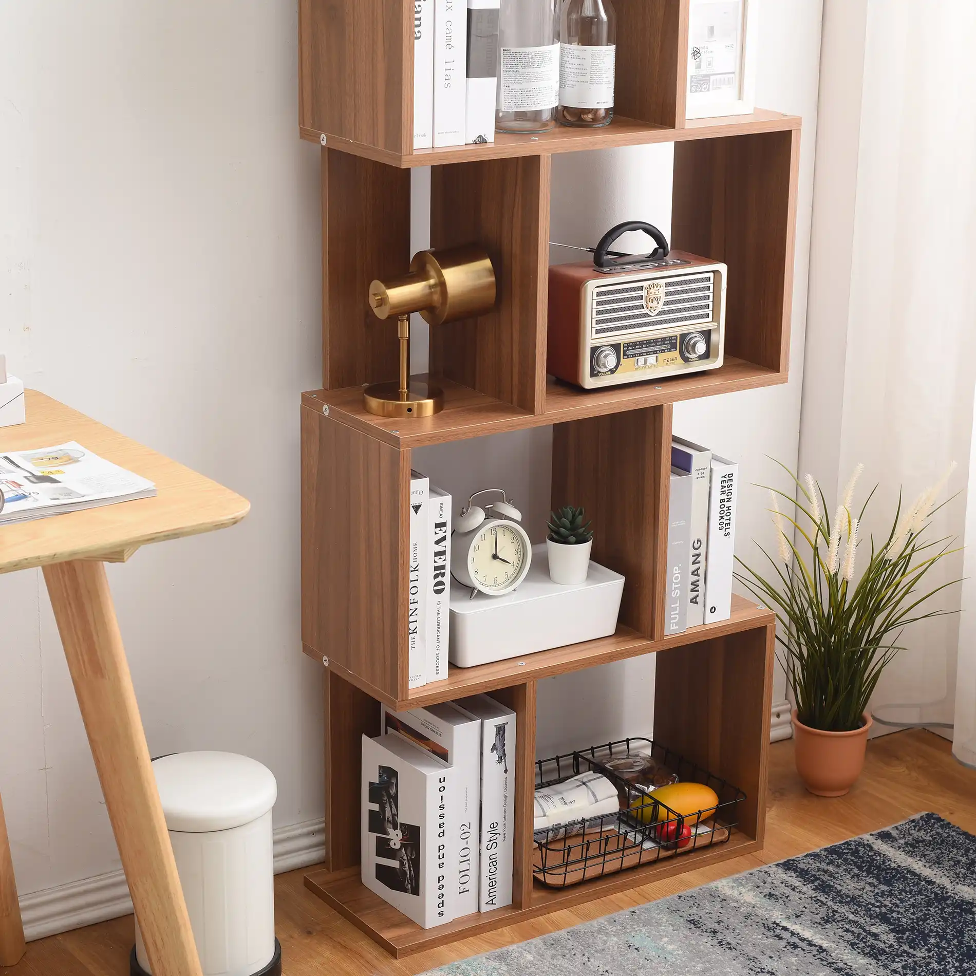 Thunbergia - Libreria marrone color rovere con 5 mensole - Image 3